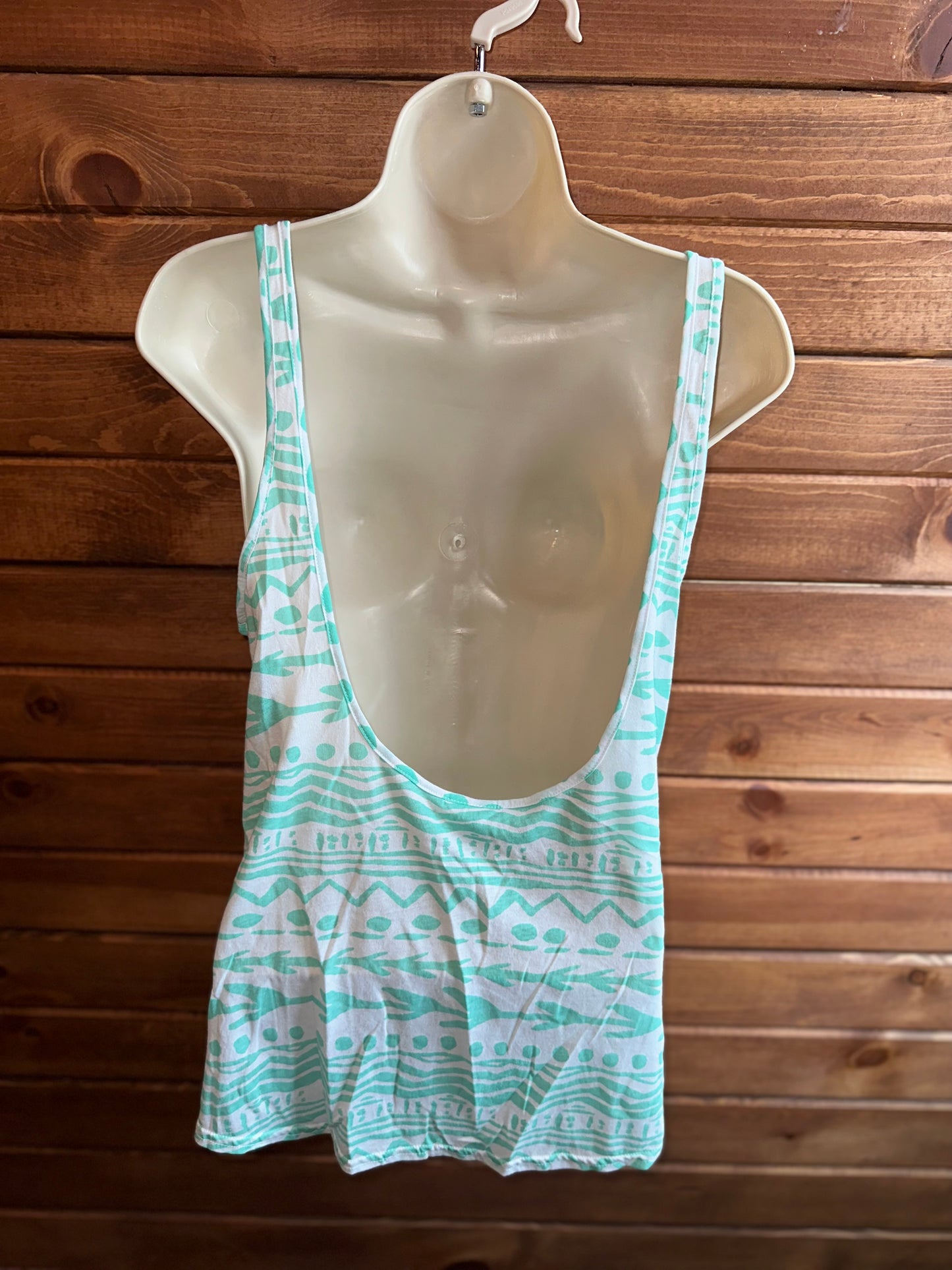 PINK VS (XS) Turquoise Pattern Oversized Tank Top