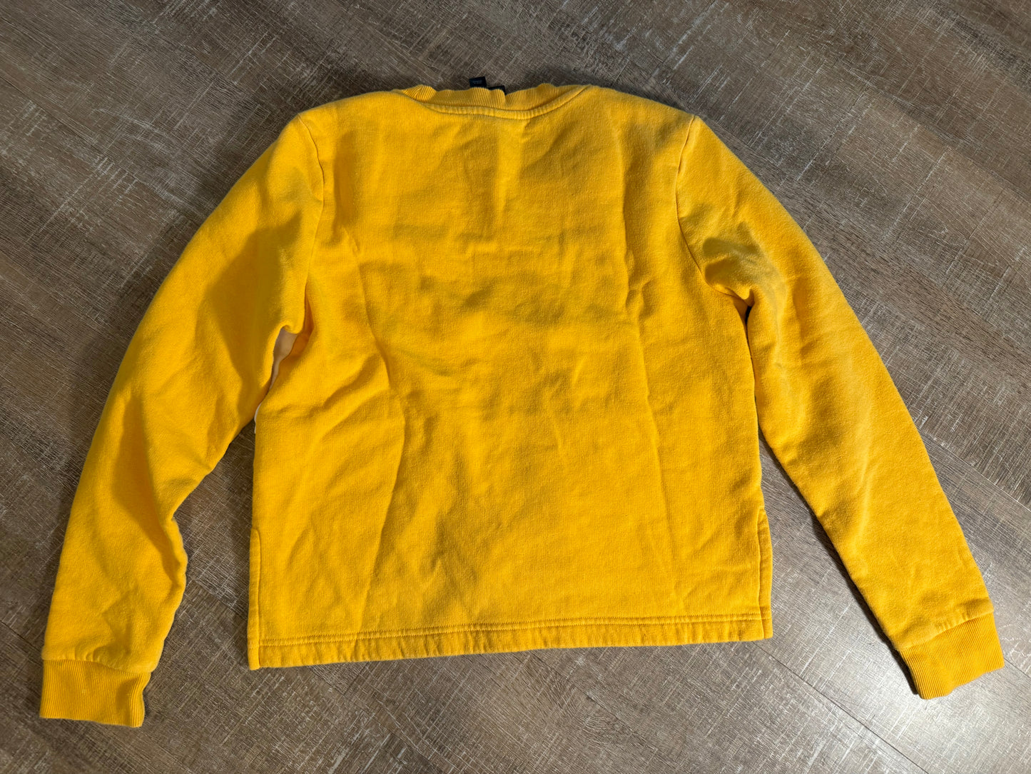 adidas (Kids Small) Yellow and White Color Block Crewneck Sweatshirt