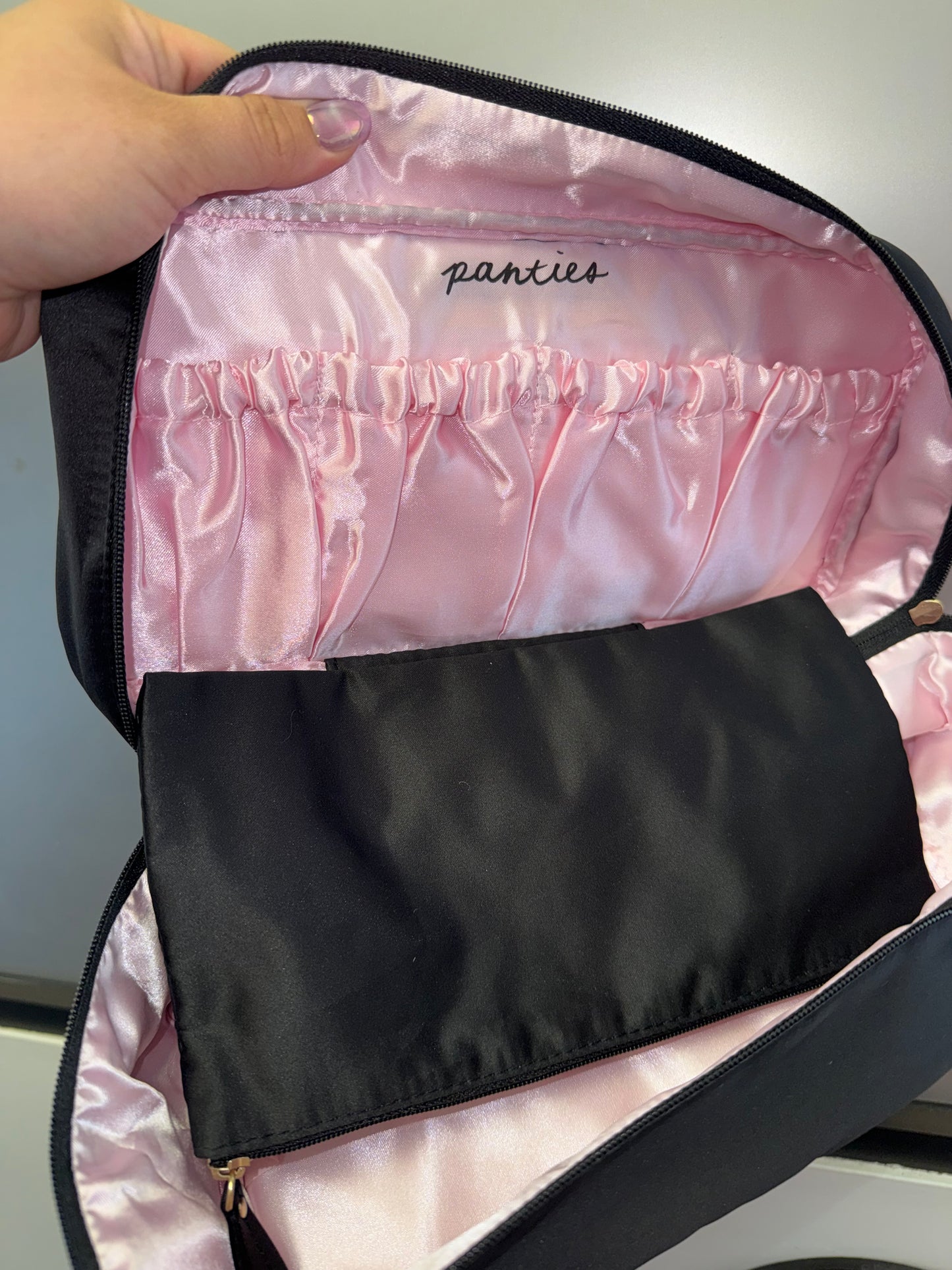 Victoria's Secret Black Bra//Panties Travel Case