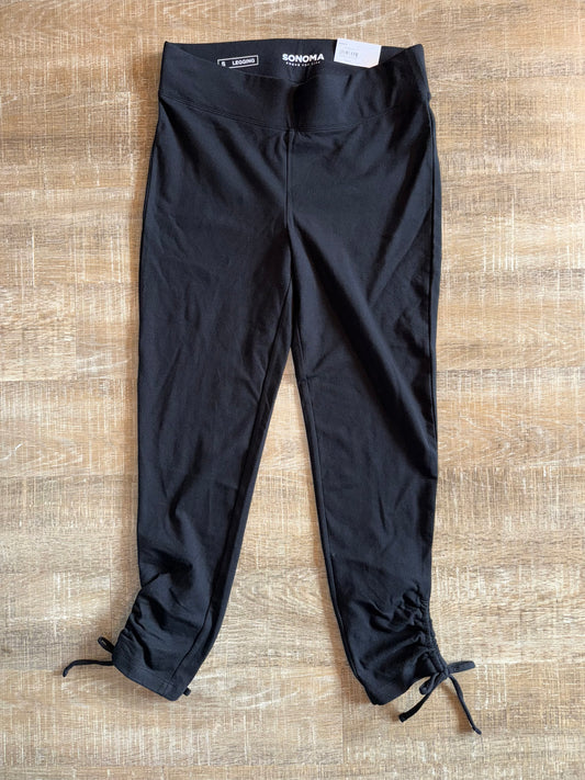 NWT Sonoma (Small) Brand New Black Mid Rise Cinched Leggings