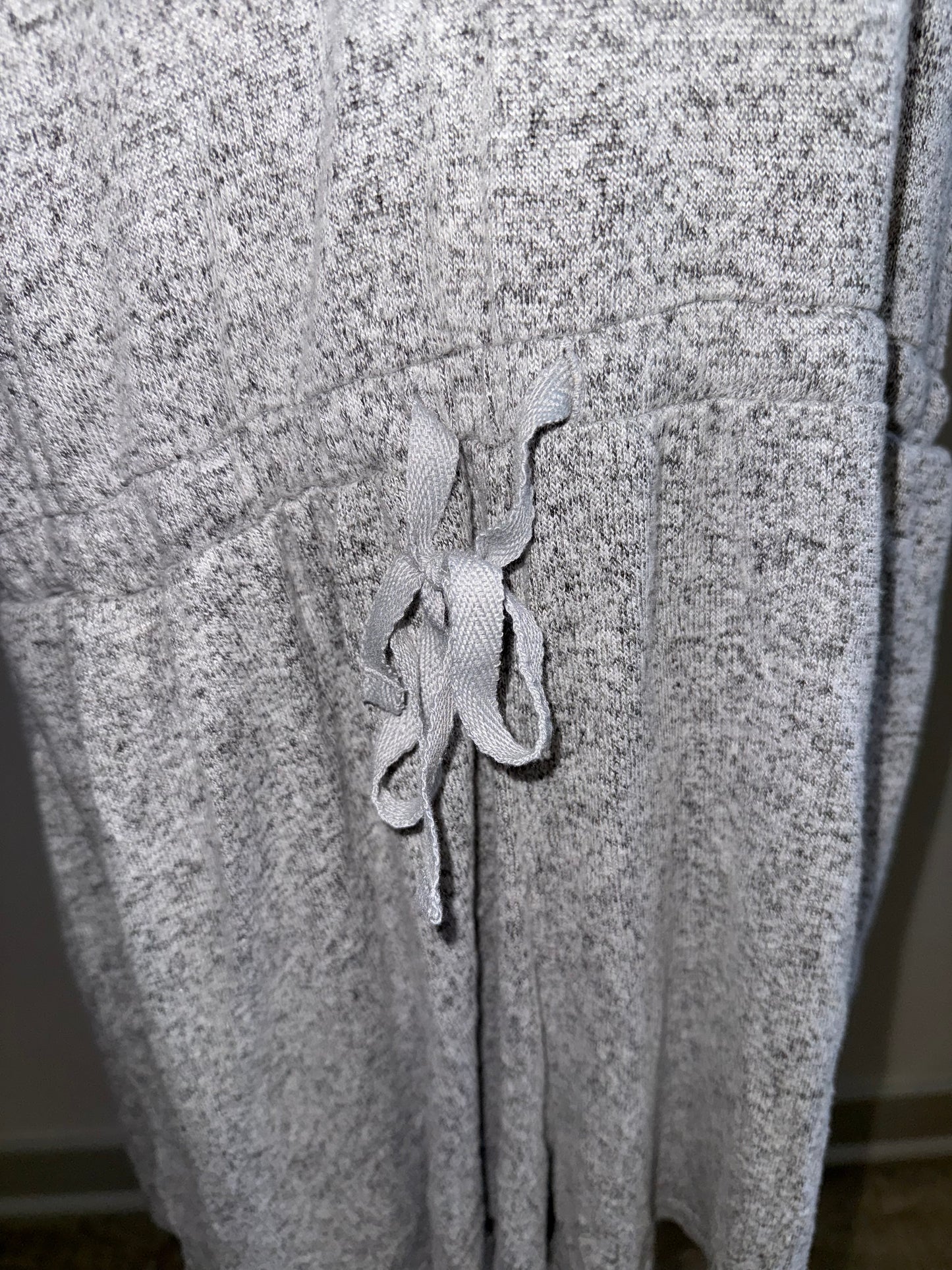 Serra (Medium) Grey V-Neck 3/4 Button Up Sleeveless Romper