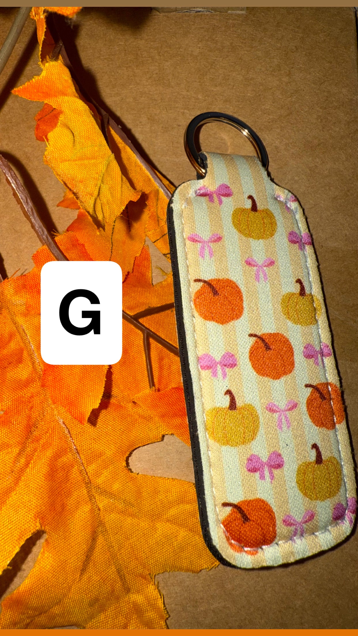 1 Fall Themed Chapstick Holder Keychain