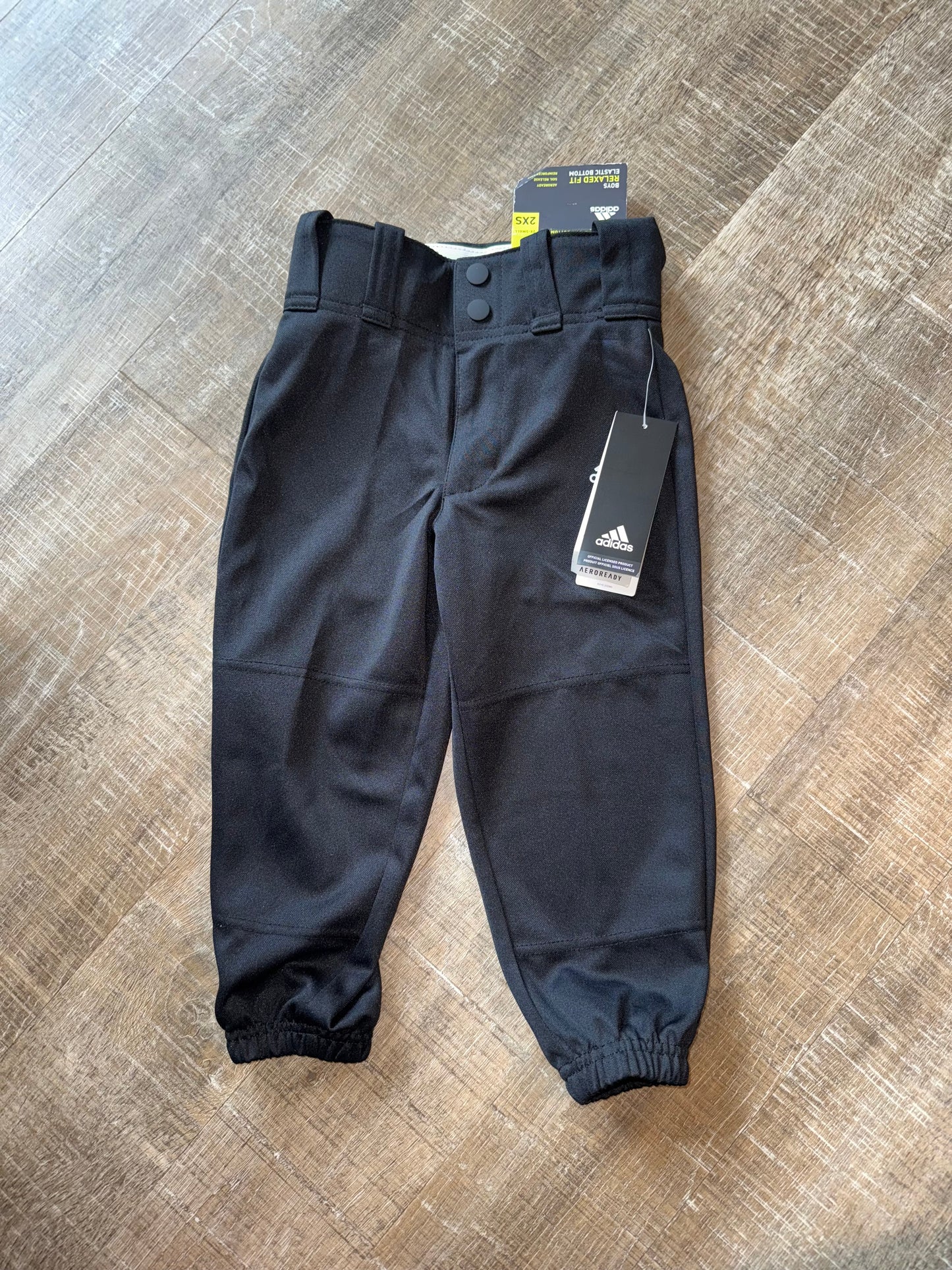 NWT Adidas (Kids 2XS-Small) Brand New Elastic Bottom Relaxed Fit Baseball Pants