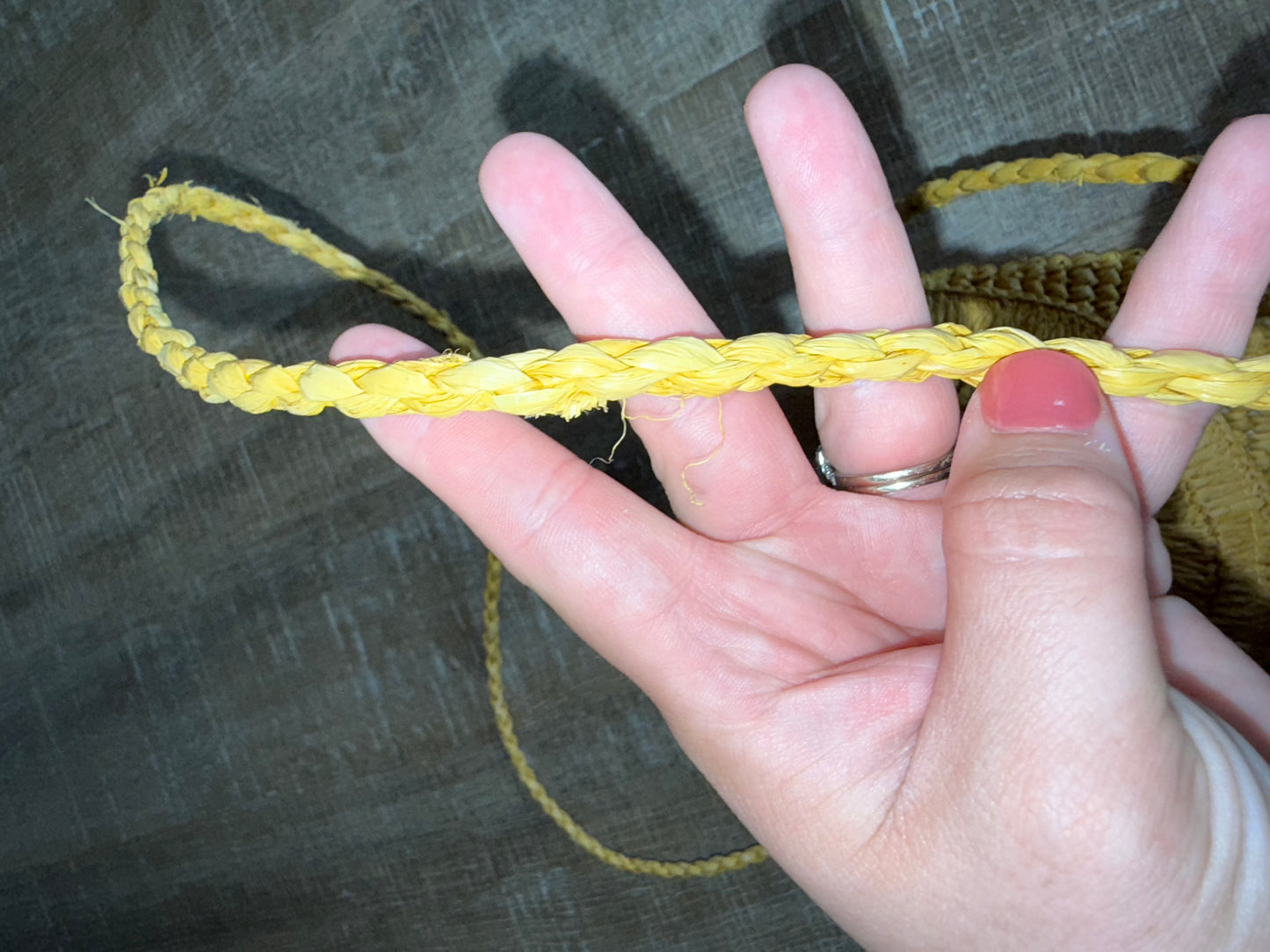American Eagle Yellow Wicker Crossbody Bag