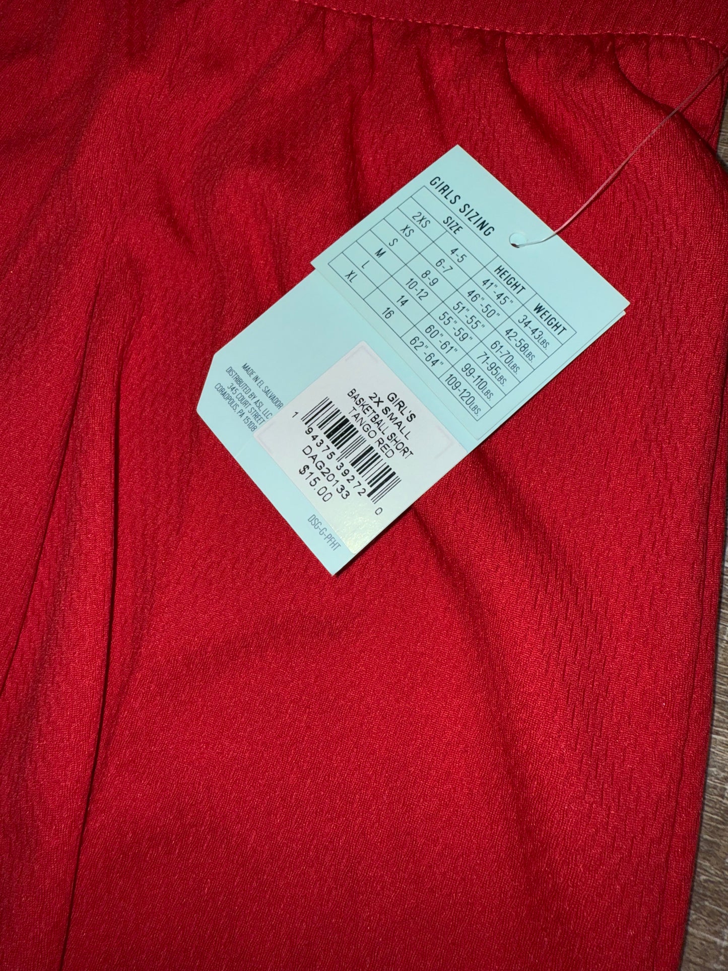 NWT DSG (2XS) Brand New Red Basketball Shorts