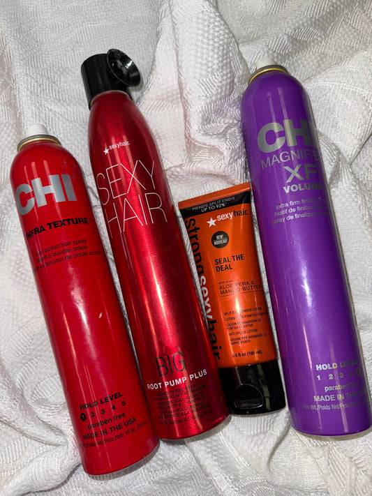 4 Piece Hair Bundle of CHI and Sexy Hair Products