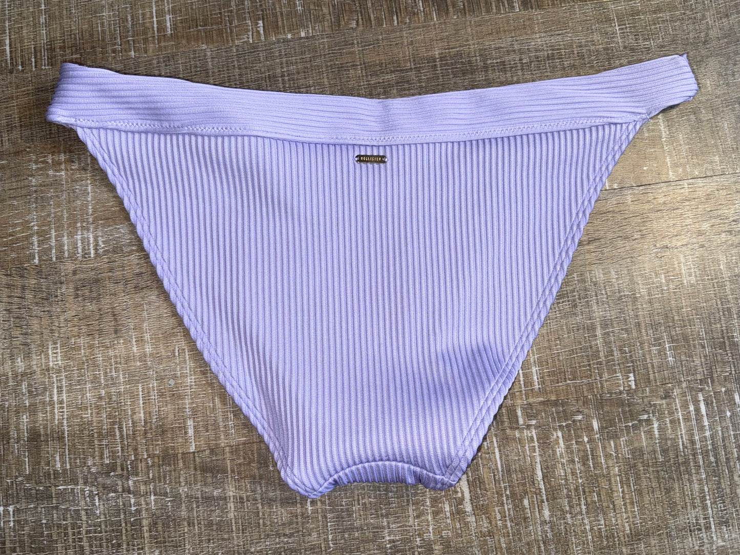 NWT Hollister (Medium) Brand New Purple Ribbed Bikini Swim Bottoms
