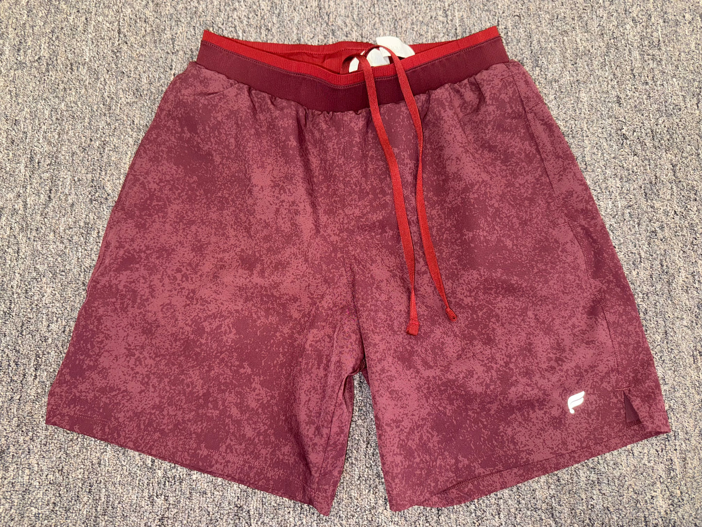 Fabletics (Small) Mens Red Pattern Drawstring Shorts