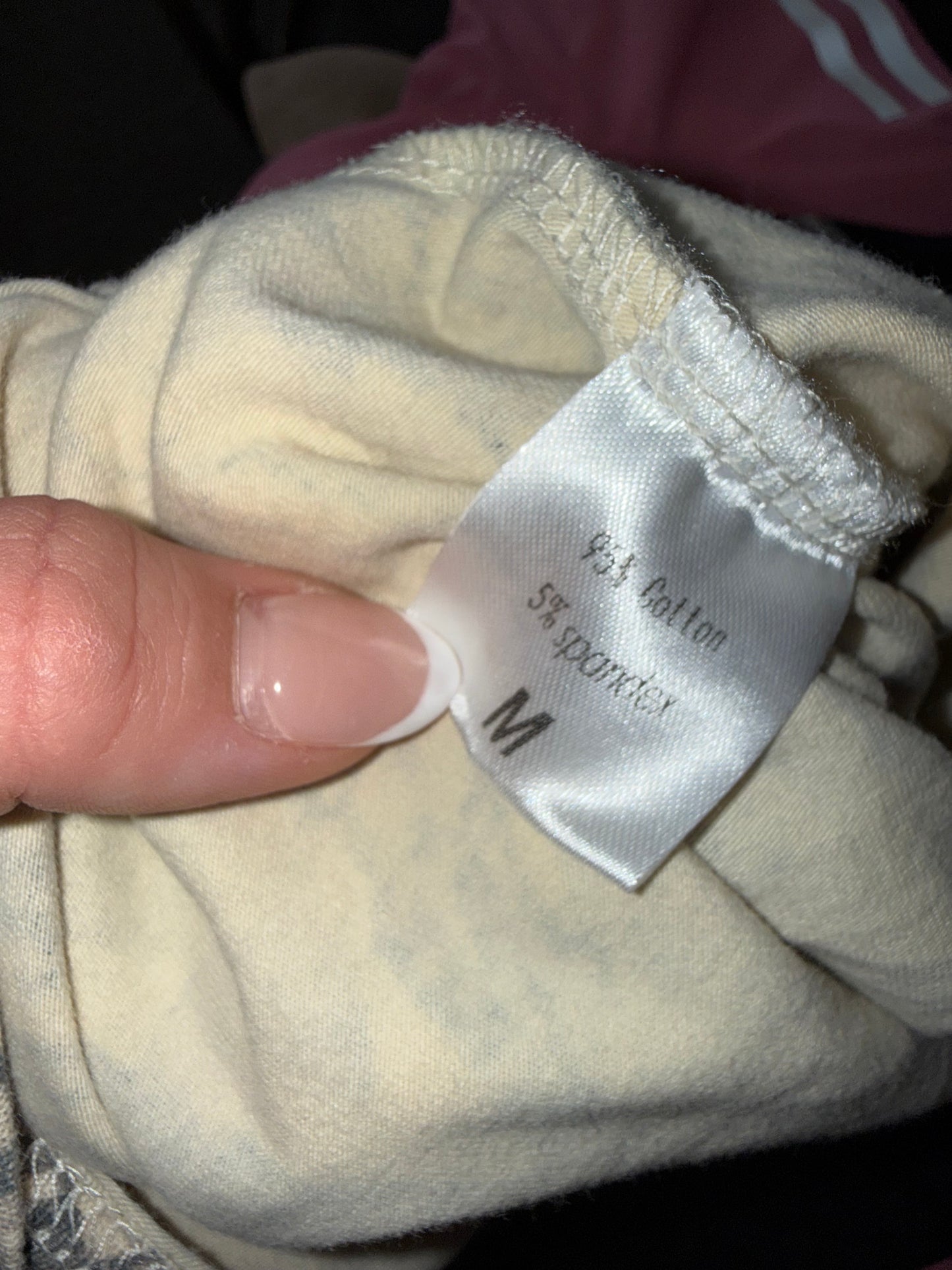 (Medium) Tan/Grey Camo Pattern Cropped Long Sleeve Tee