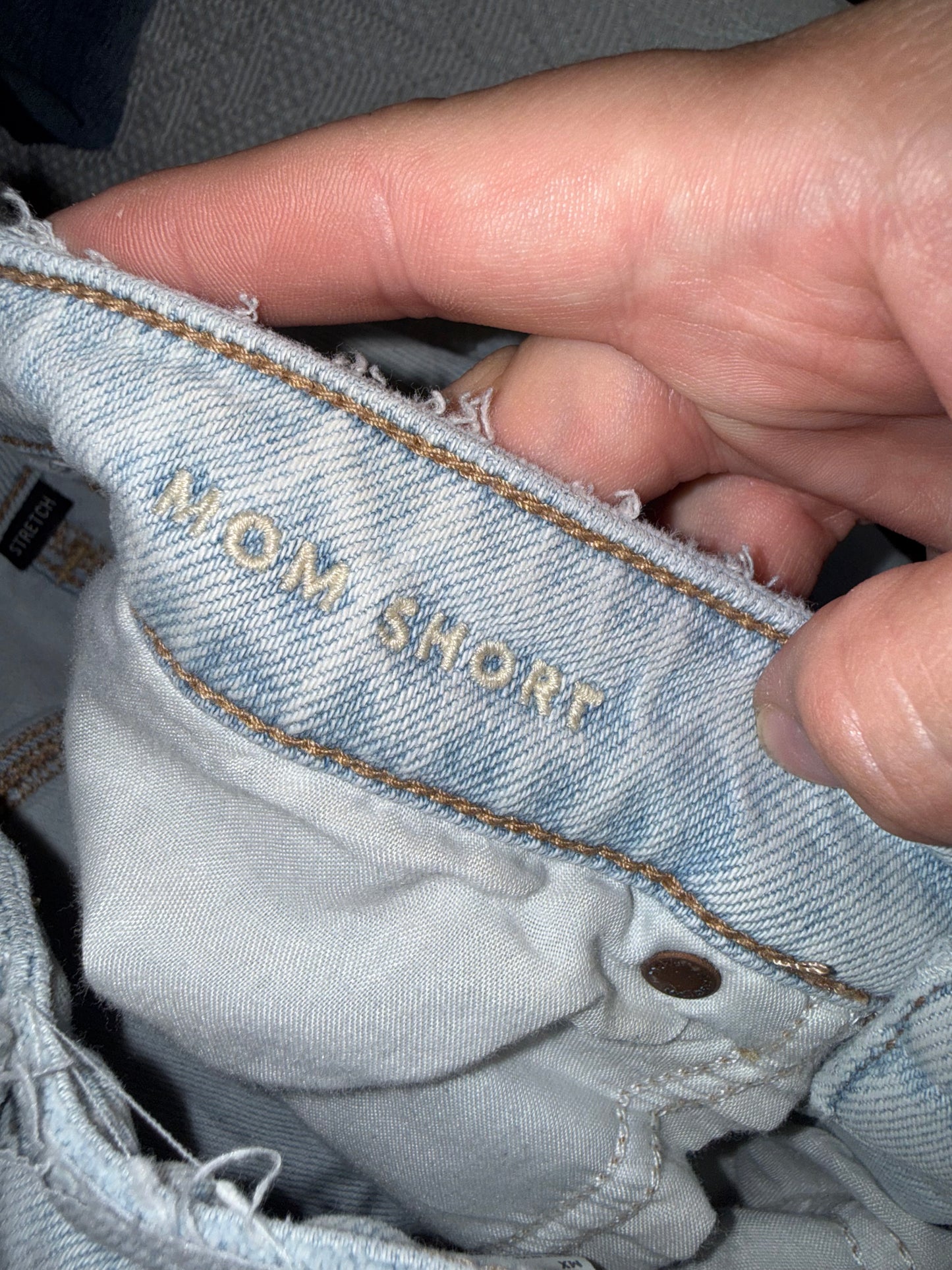 American Eagle (2) Distressed Denim Mom Jean Shorts