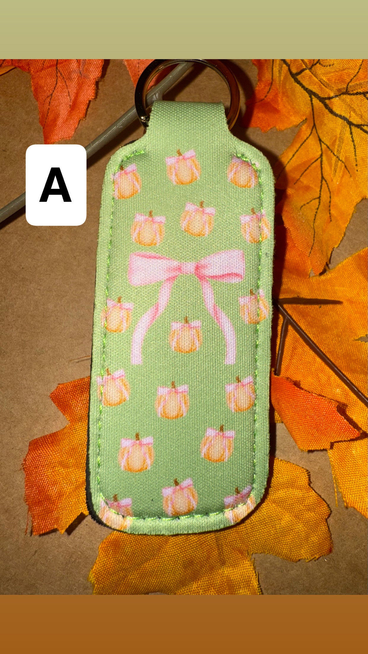 1 Fall Themed Chapstick Holder Keychain