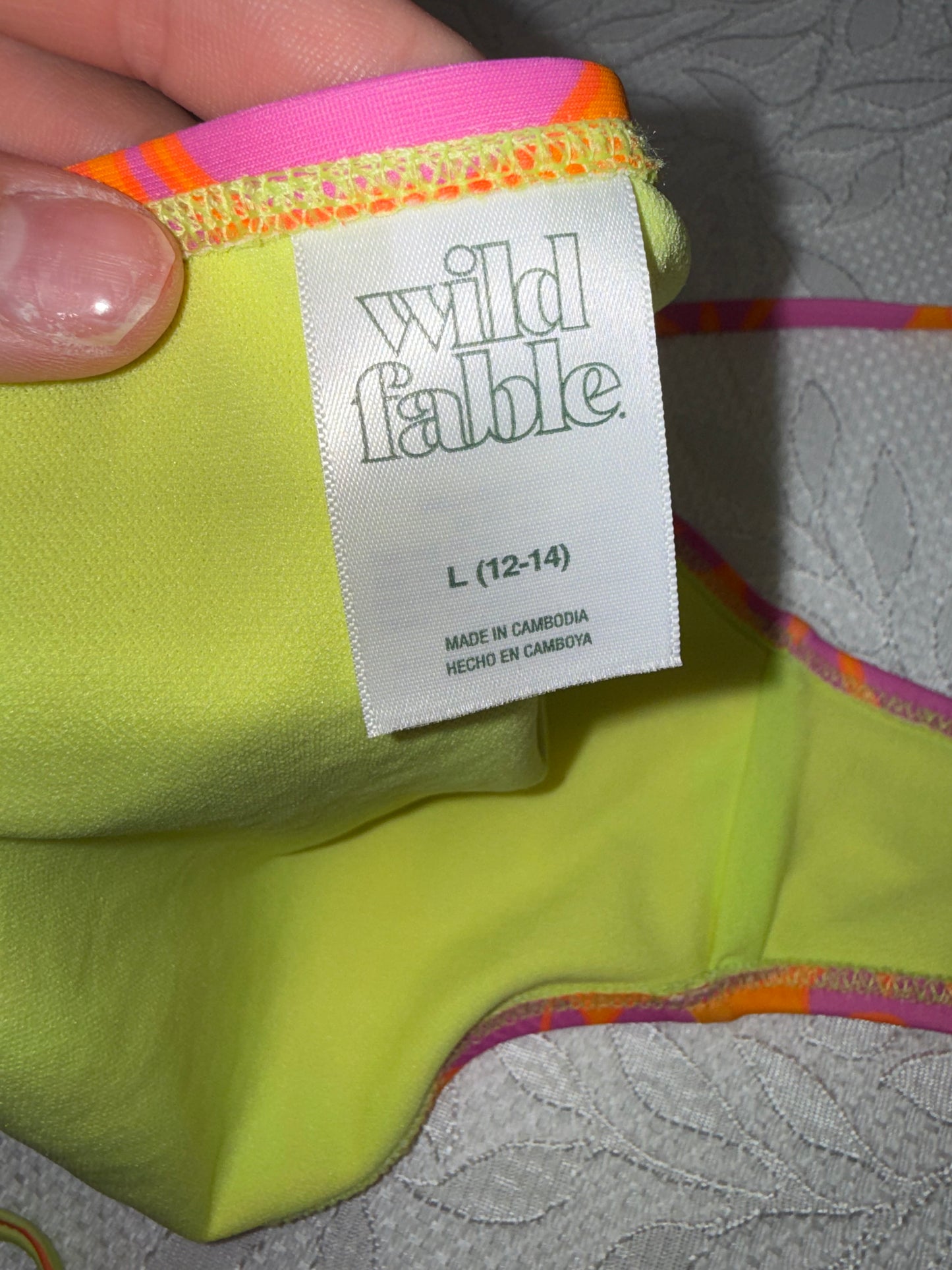 NWT Wild Fable (Large) Brand New Neon Floral Cheeky Swim Bikini Bottoms
