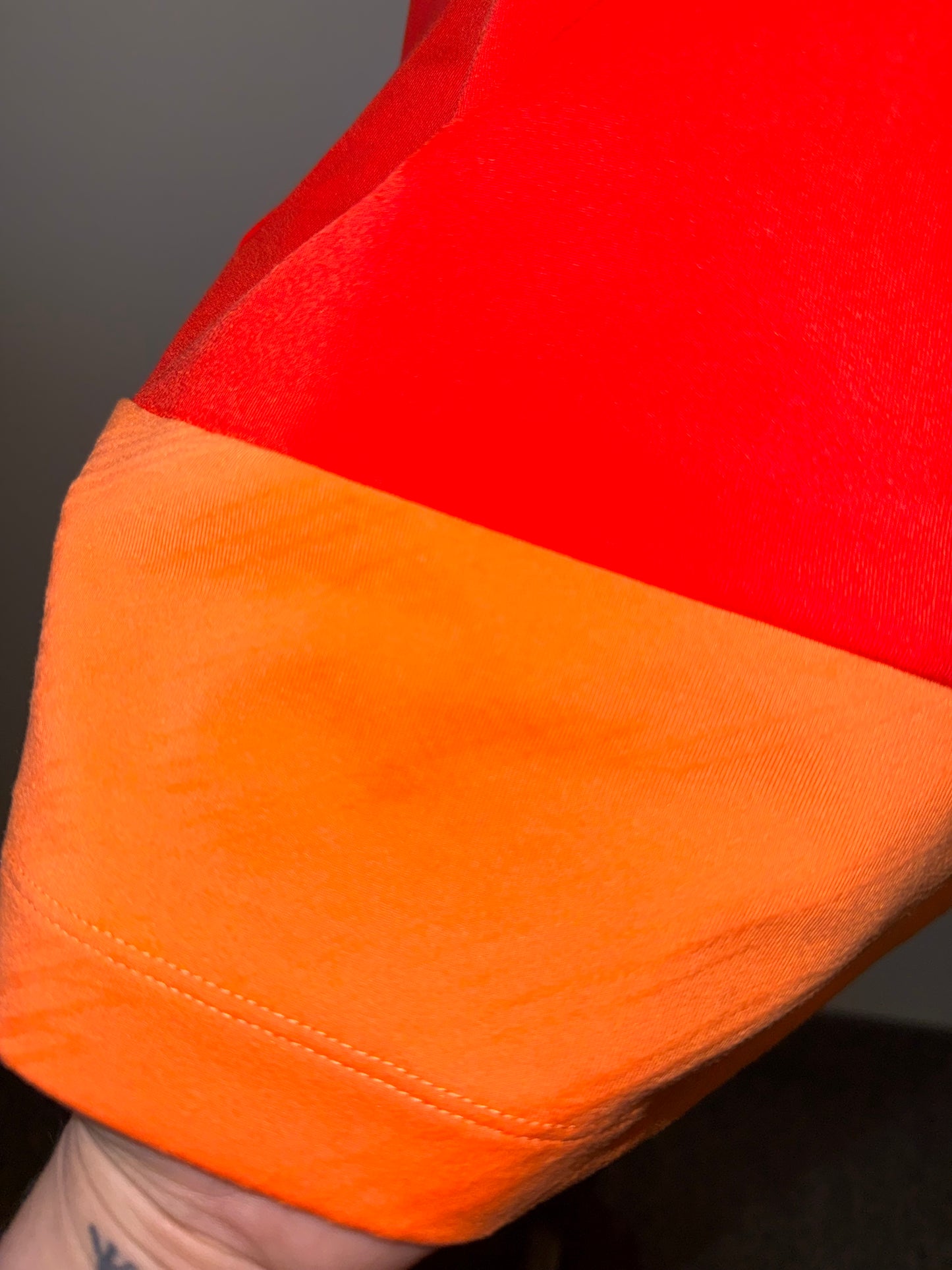Adidas (Large) Orange Tank Top with Three Stripe Detailing