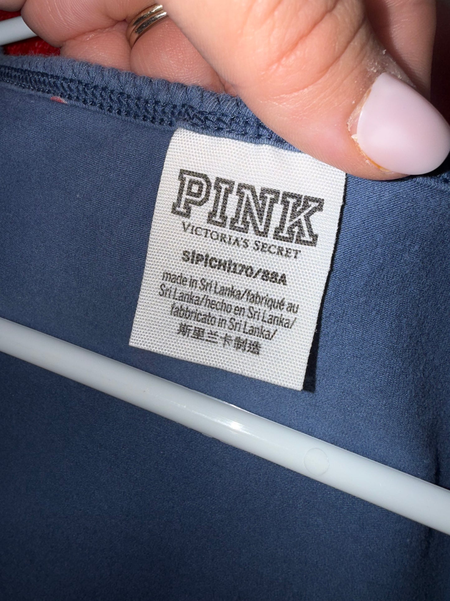 PINK Victoria's Secret (Small) Blue Bodysuit with Cherry Pattern