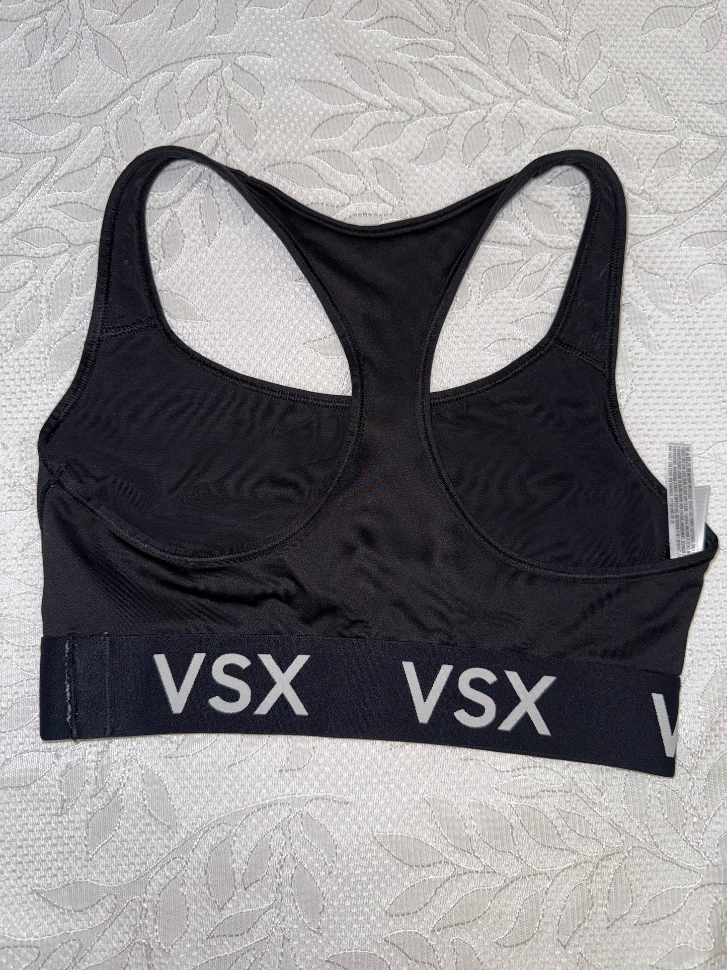 Victoria's Sport (Small) Black Sports Bra with White VSX Logo Band