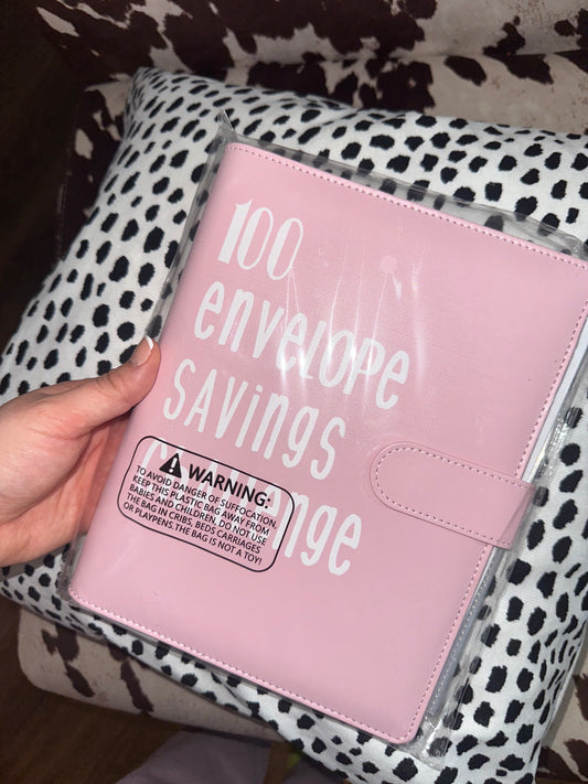 NWT 100 Envelope Savings Challenge Pink Brand New Binder