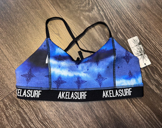 NWT Akela Surf (Medium) Brand New Blue Pattern Open Back Bikini Swimwear