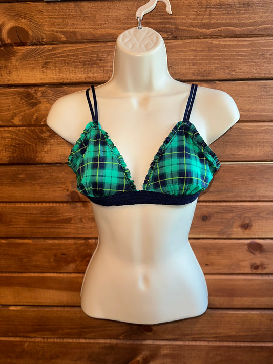 aerie (Medium) Green//Blue Plaid Lightweight Bra