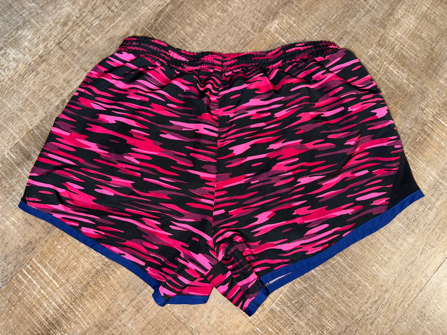 Nike (Small) Pink/Black Pattern Sporty Shorts with Built in Undies