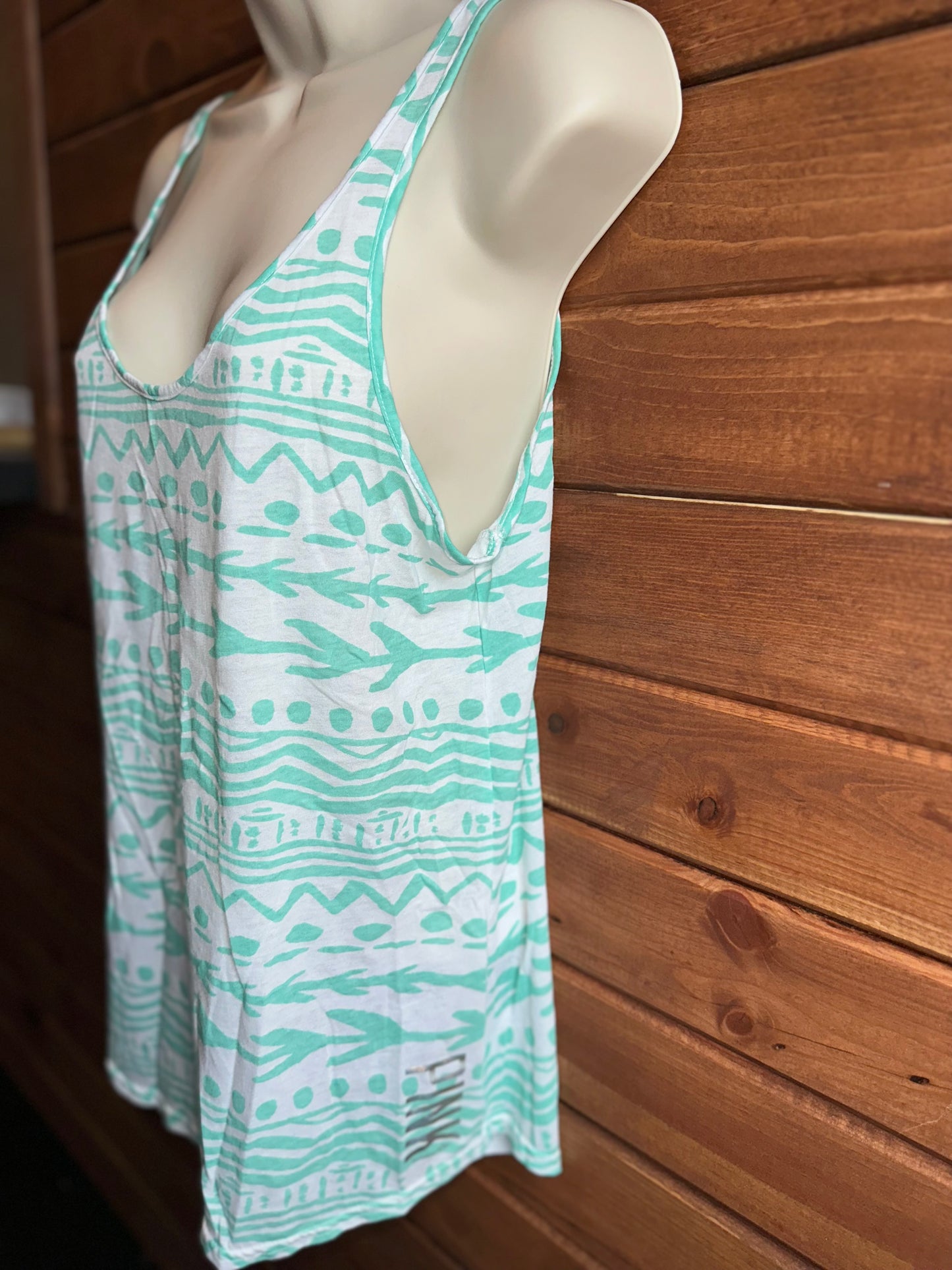 PINK VS (XS) Turquoise Pattern Oversized Tank Top