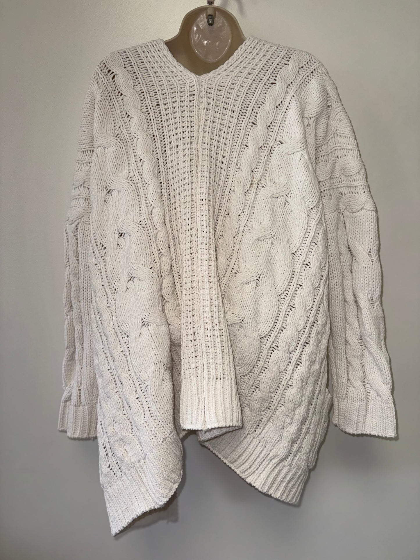 On The Road (Small//Medium) Cream Soft Cable Knit Open Sweater Cardigan