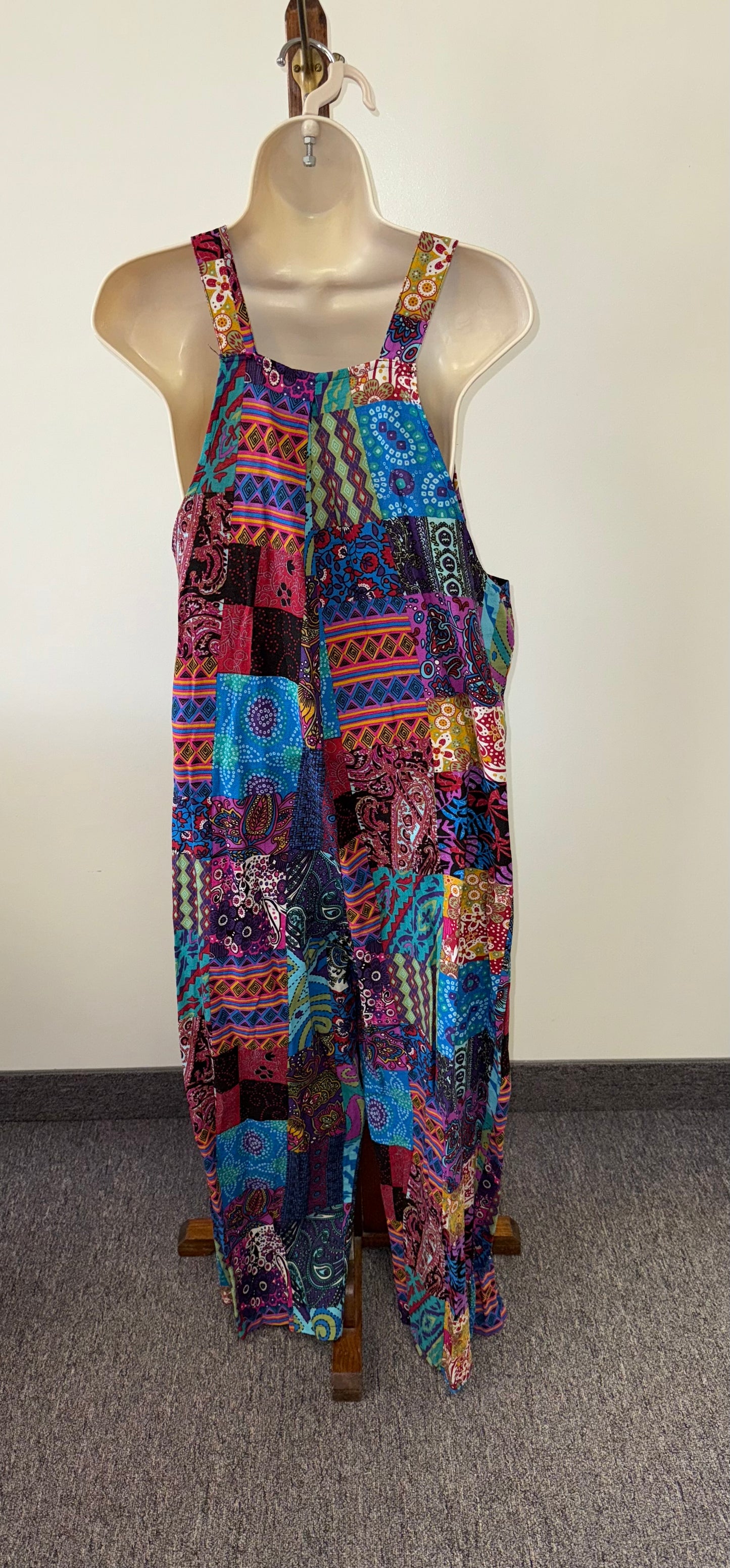 (Large) Pattern Colorful Boho Overalls