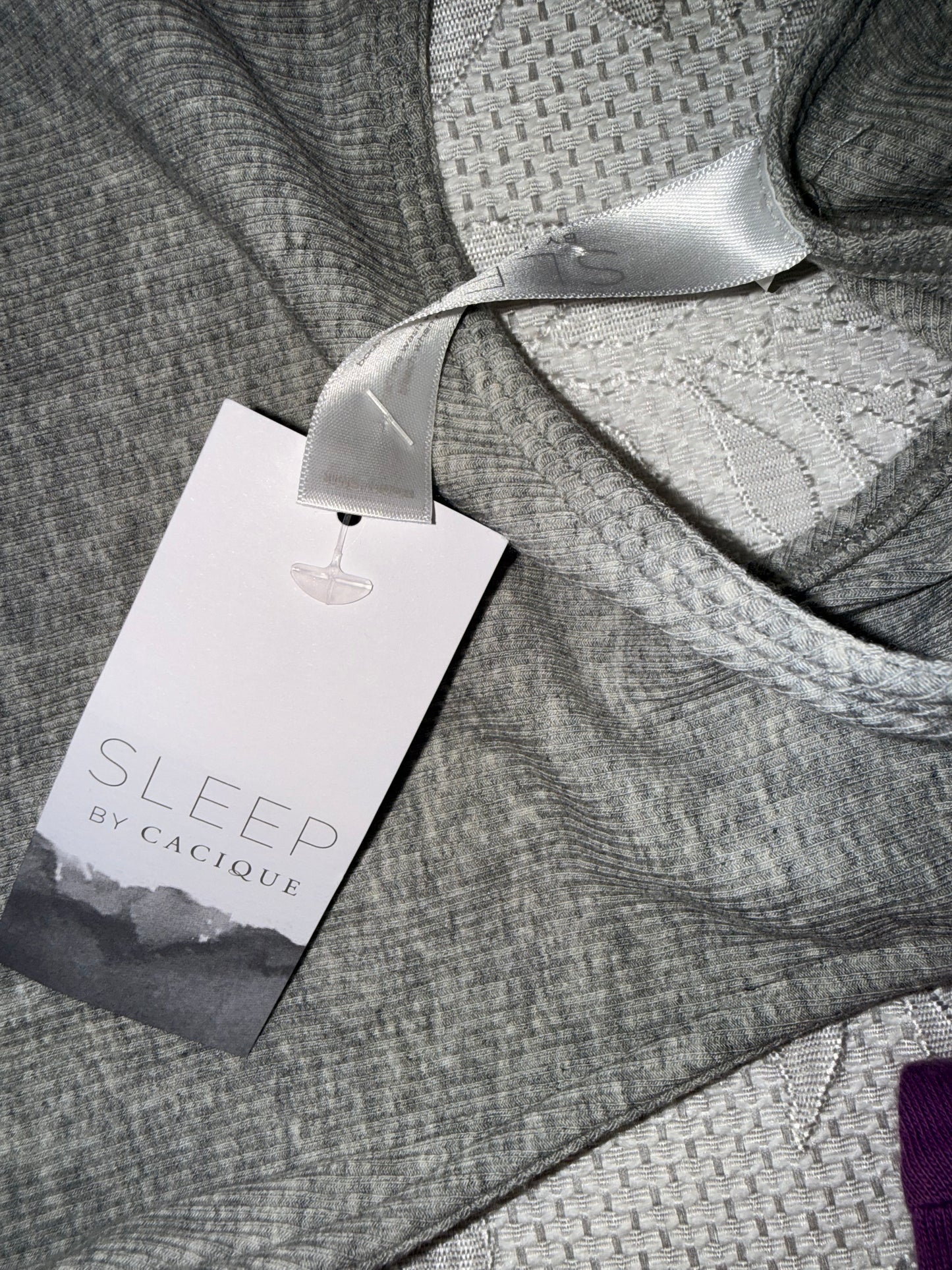 NWT Cacique (22/24) Brand New Grey Lightly Ribbed Sleepwear Bodysuit