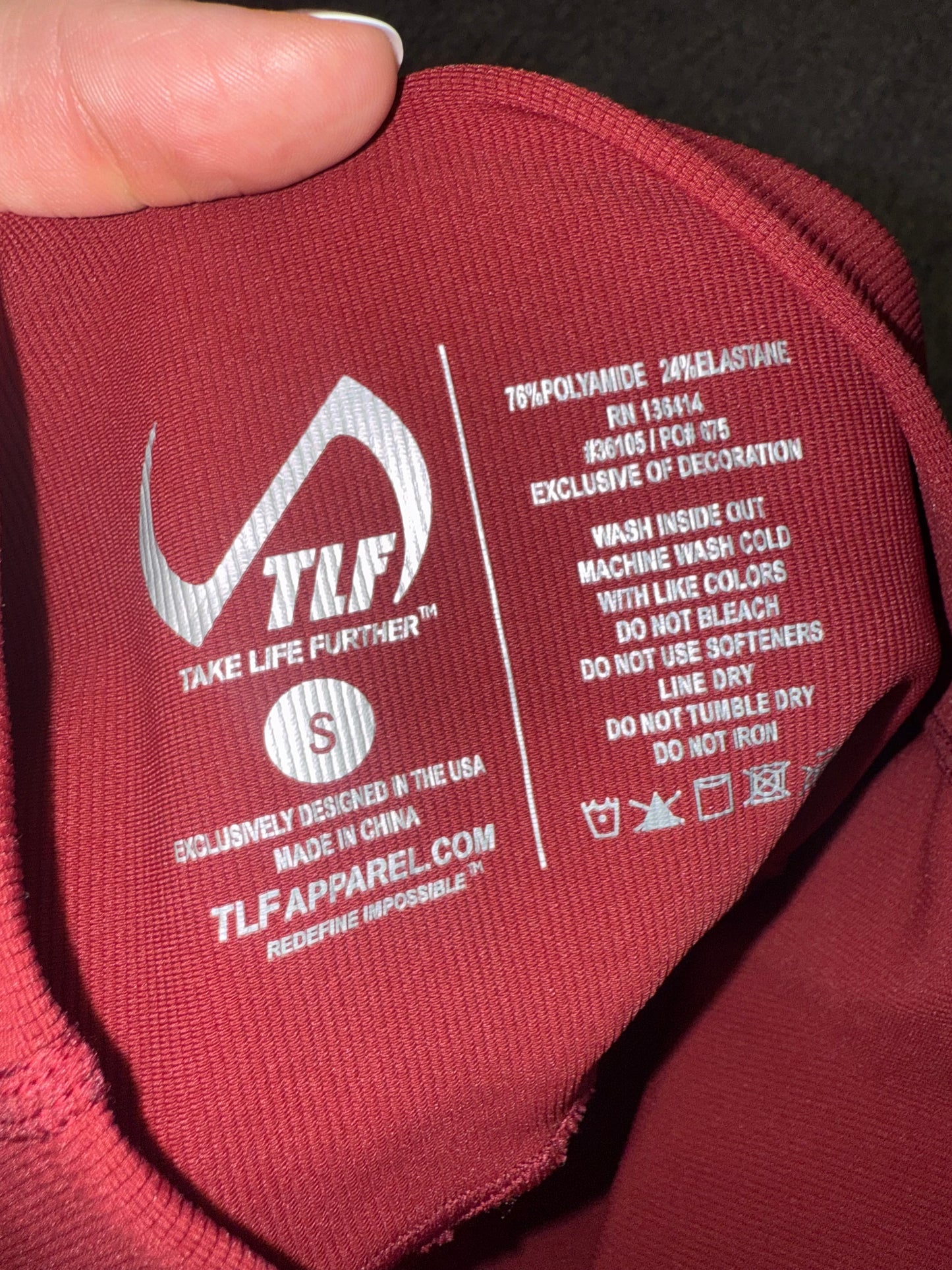 TLF (Small) Take Life Further Red Lightly Ribbed High Rise Leggings