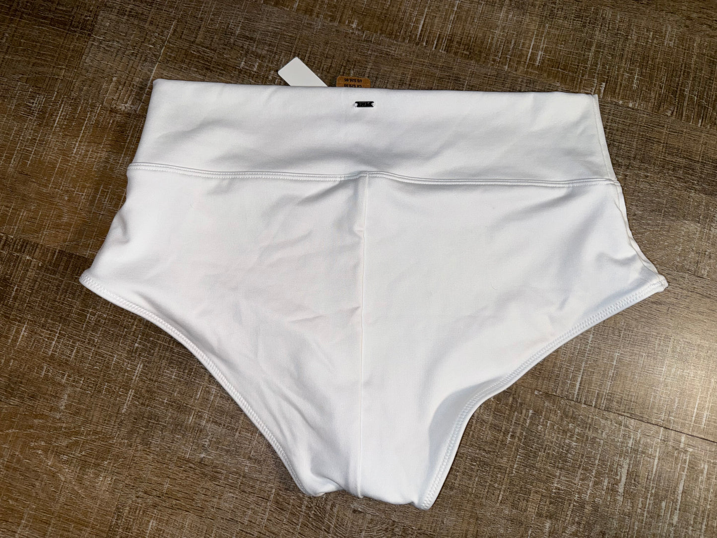 NWT PINK Victoria's Secret (XL) Brand New White High Waist Shortie Swim Bottoms
