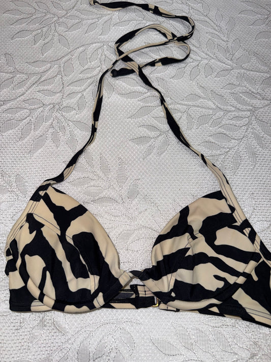 Victoria's Secret (34A) Vintage Neutral Pattern Bikini Swim Top