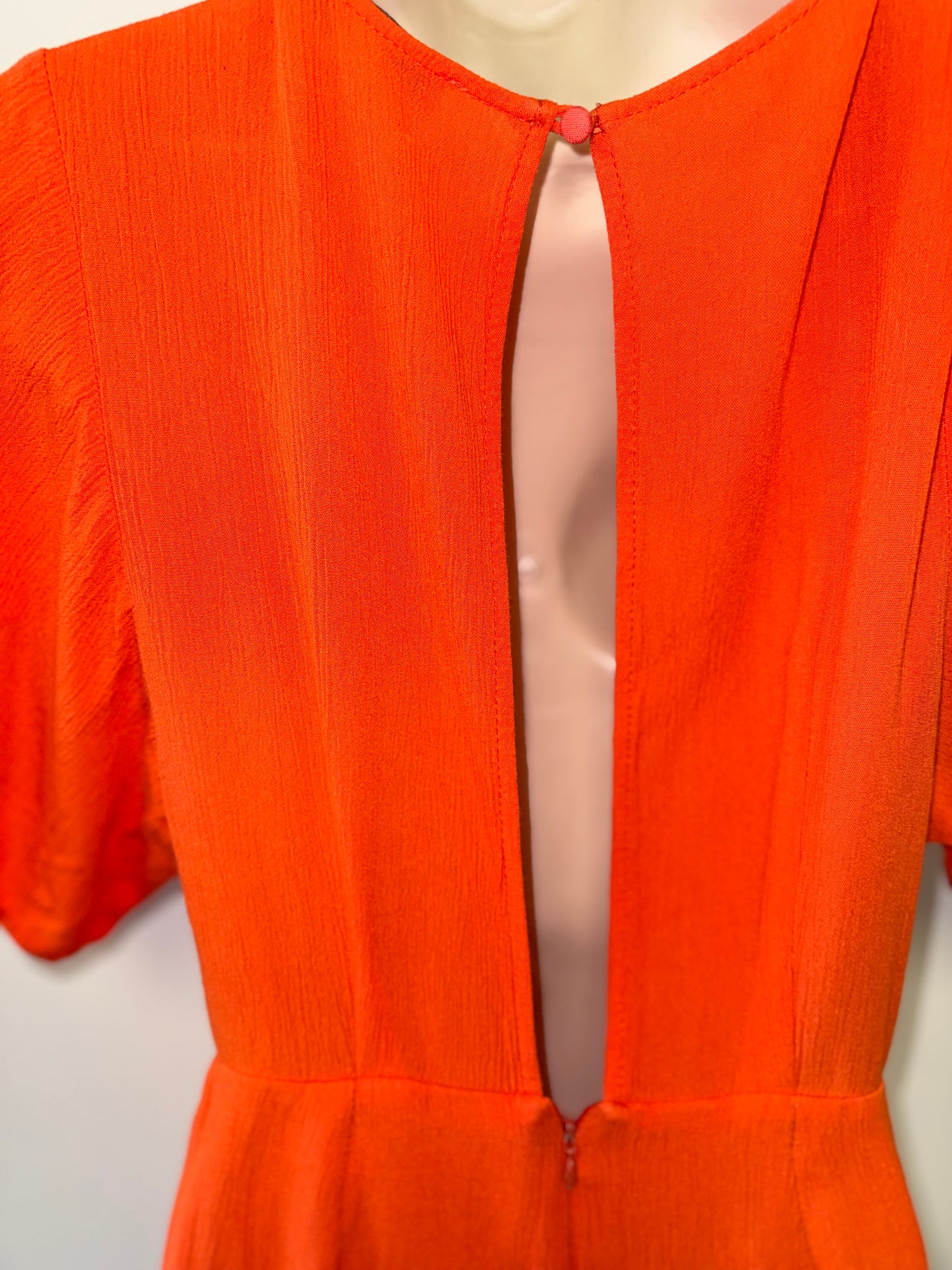 Louna (Small) Orange Romper with Tied Front & Open Back