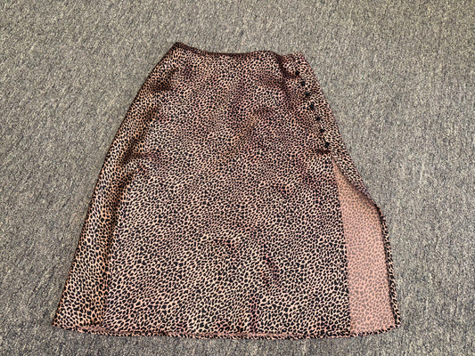 Victoria's Secret (XS) Neutral Cheetah Print Buttoned Skirt with Slit