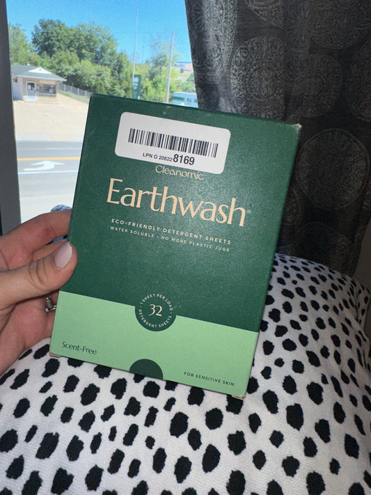 NWT Earthwash (32 Piece) Brand New Scent Free Eco Friendly Detergent Sheets