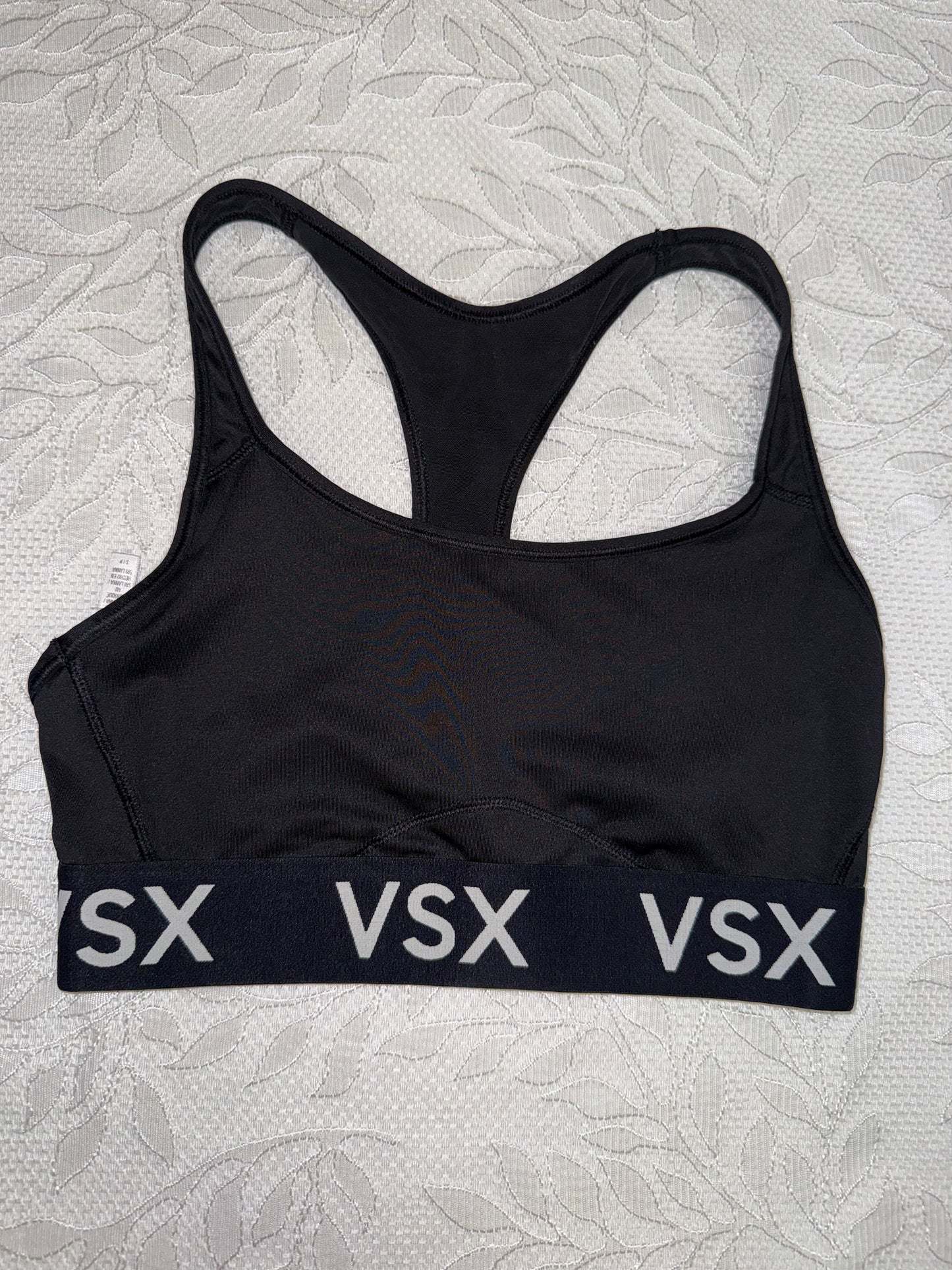 Victoria's Sport (Small) Black Sports Bra with White VSX Logo Band