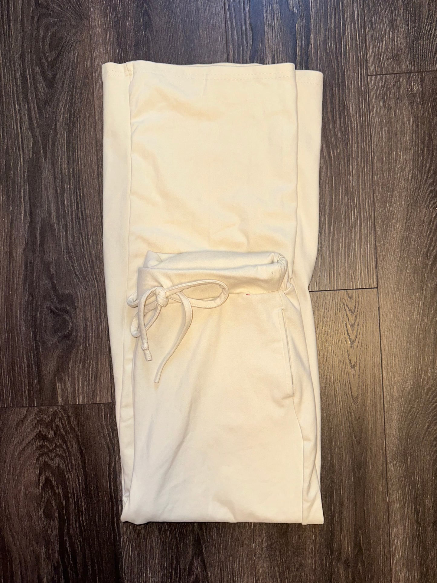 ShoSho (XL) Creme Wide Leg Soft Sweatpants with Pockets