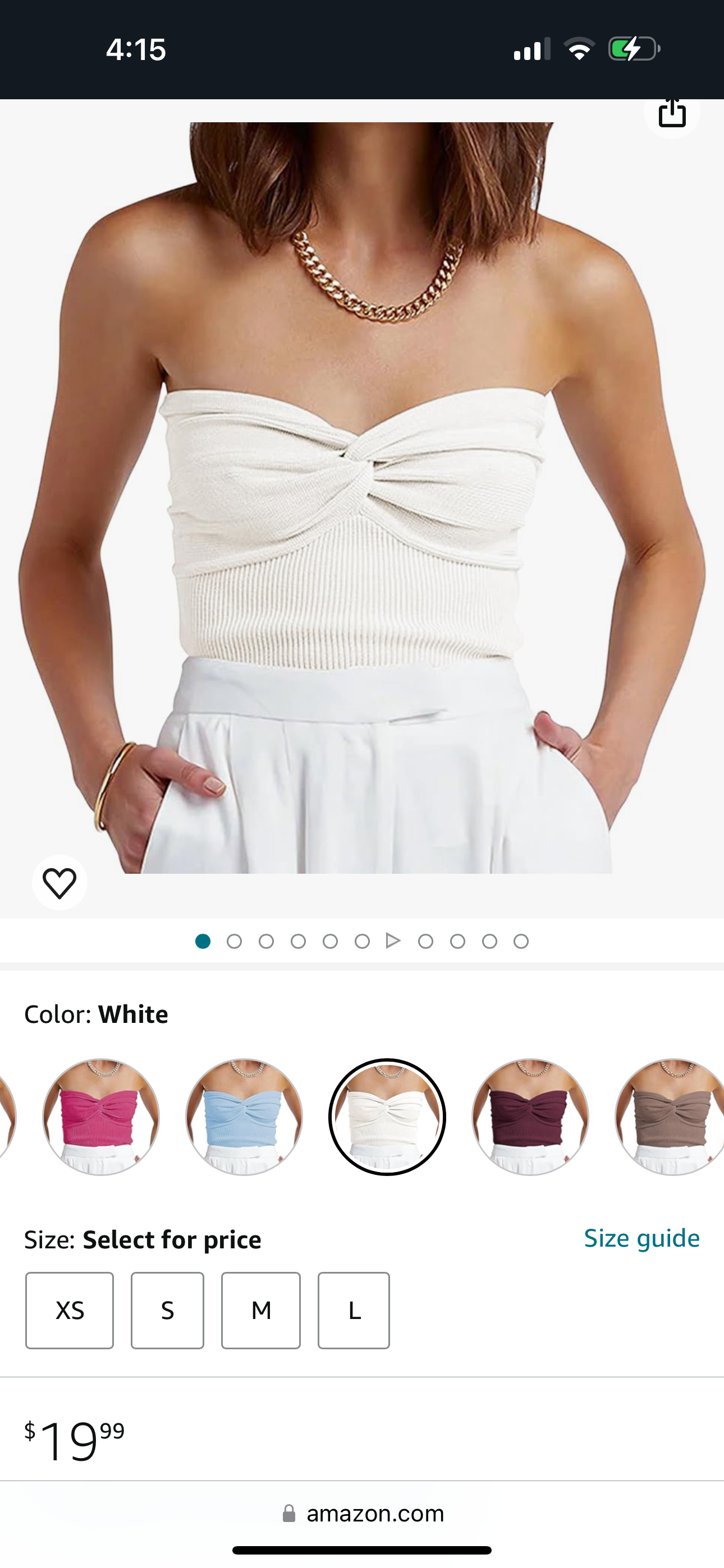 (Large) Brand New White Strapless Ribbed Sweater Cropped Tube Top