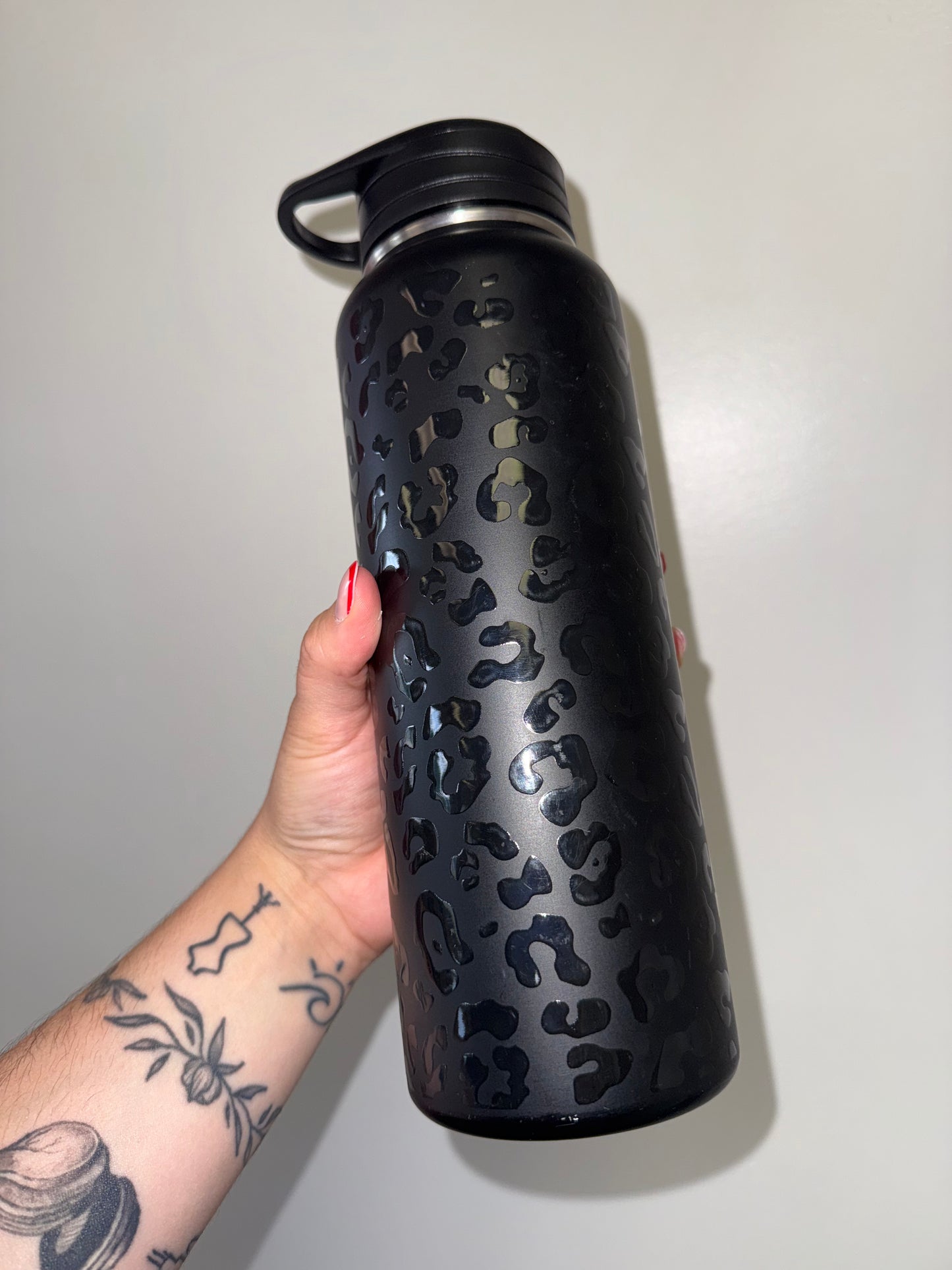 HydraPeak (40oz) Matte Black Cheetah Print Tumbler