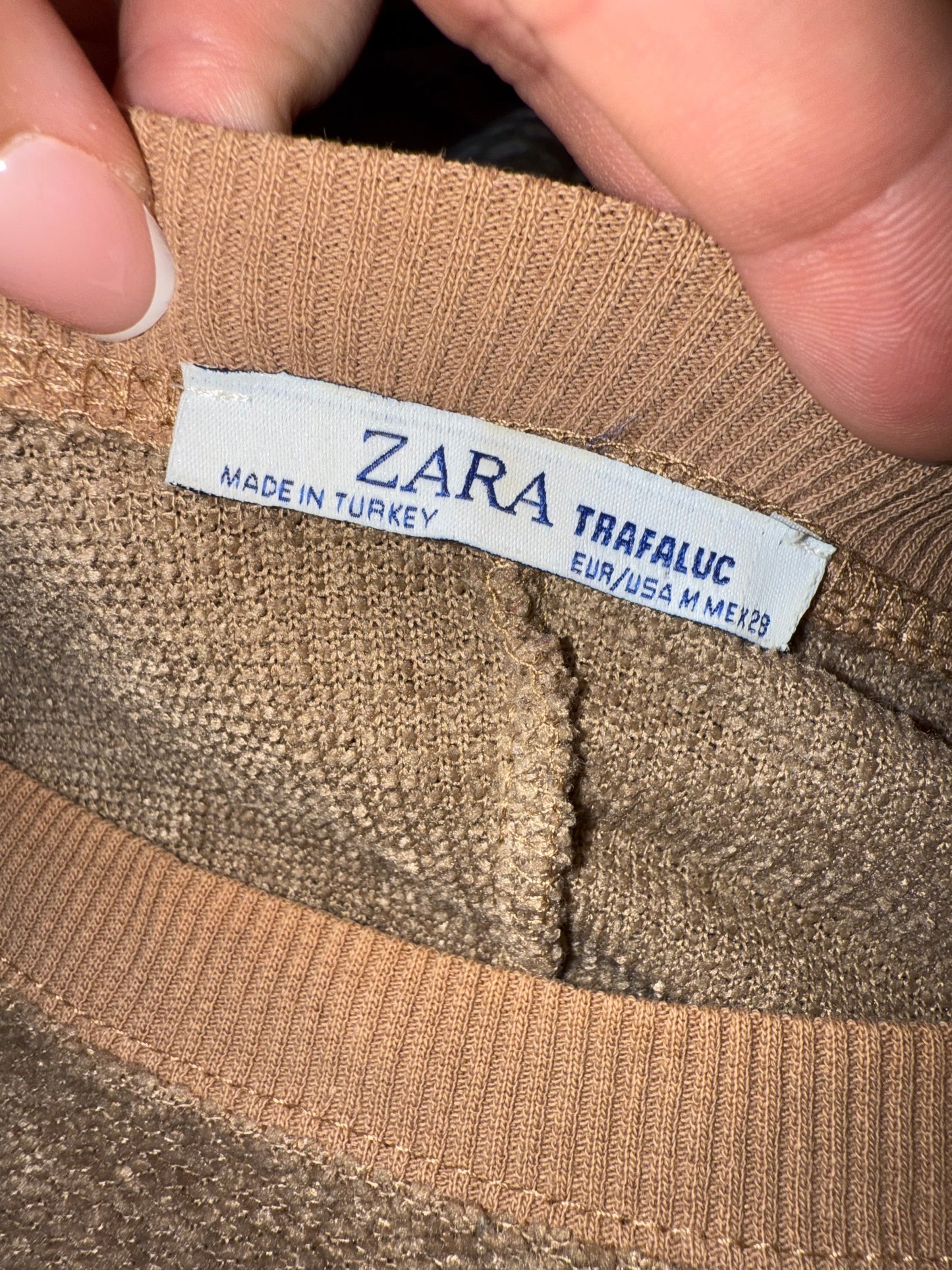 Zara (Medium) Brown Cropped Crewneck Sweatshirt