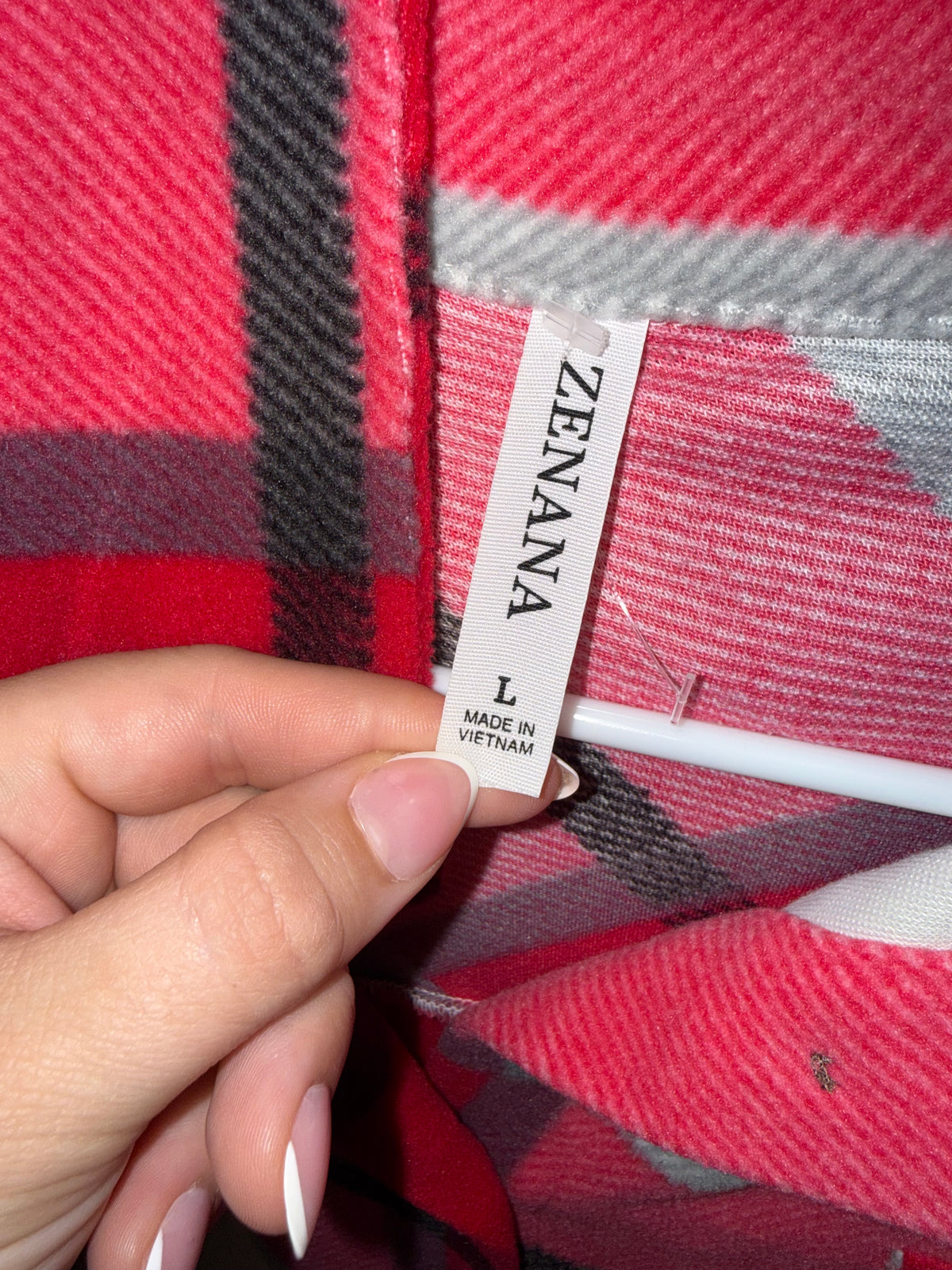 Zenana (Large) Pink Soft Plaid Shacket
