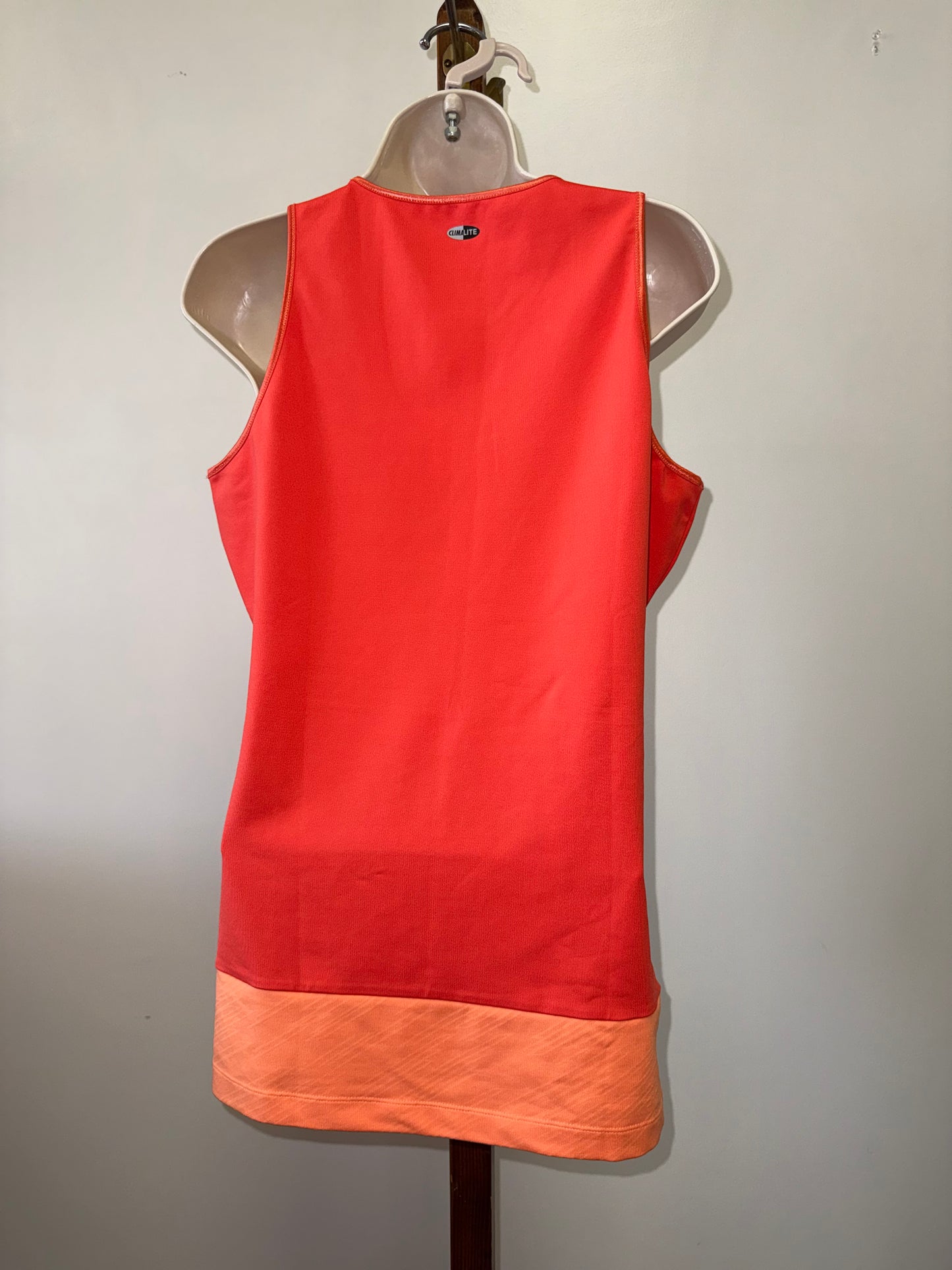 Adidas (Large) Orange Tank Top with Three Stripe Detailing