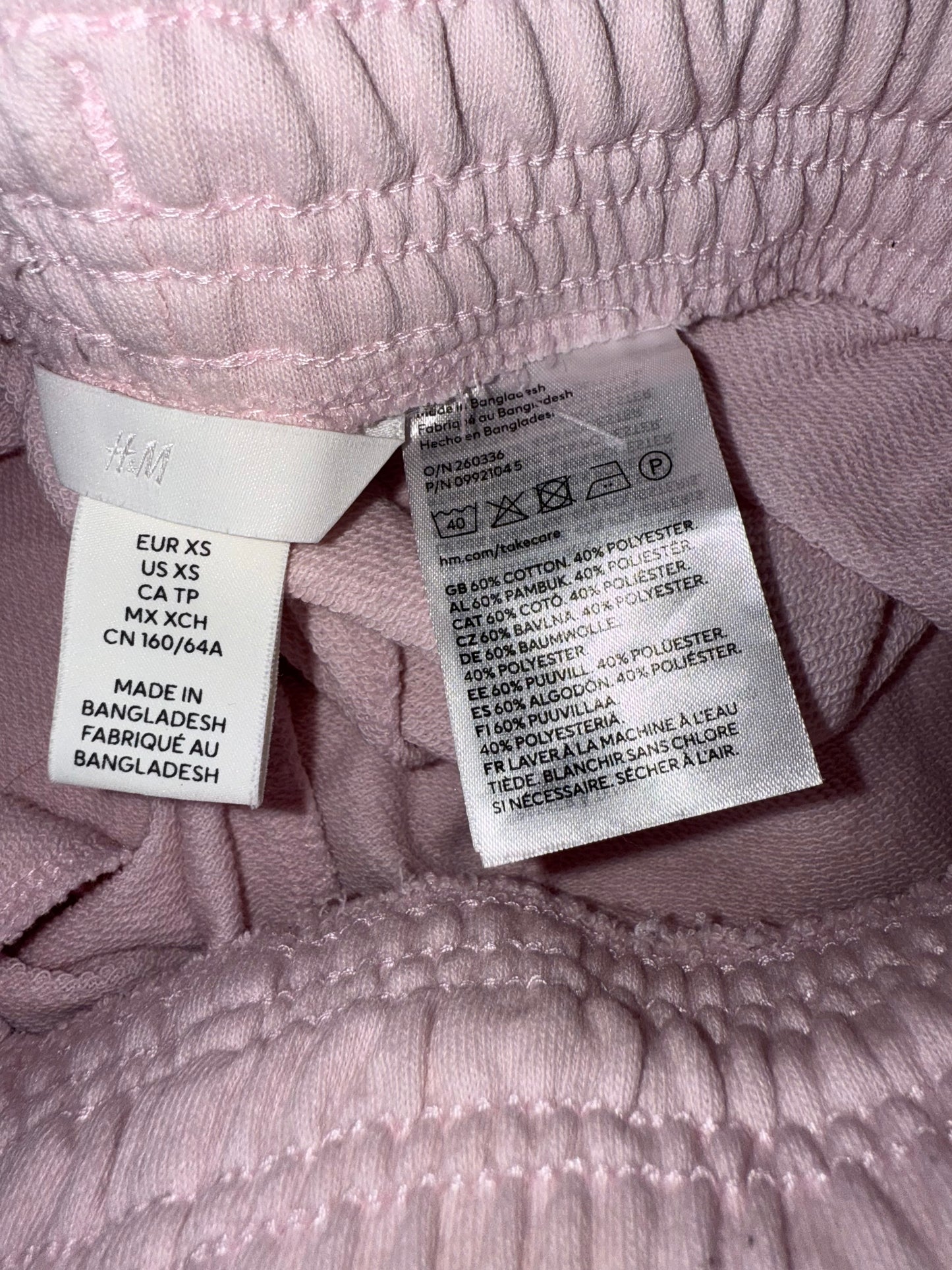 H&M (XS) Light Pink Drawstring Shorts