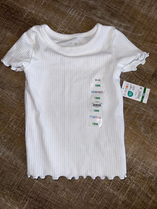 NWT Garanimals (18 Months) Brand New Ribbed Short Sleeve Tee with Ruffle Trim
