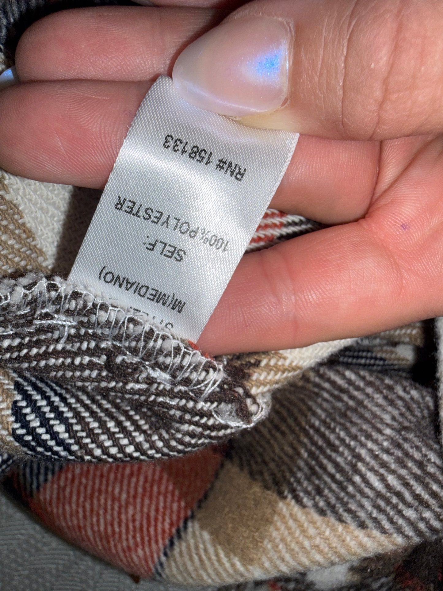 Staccato (Medium) Neutral Plaid Button Up Shacket