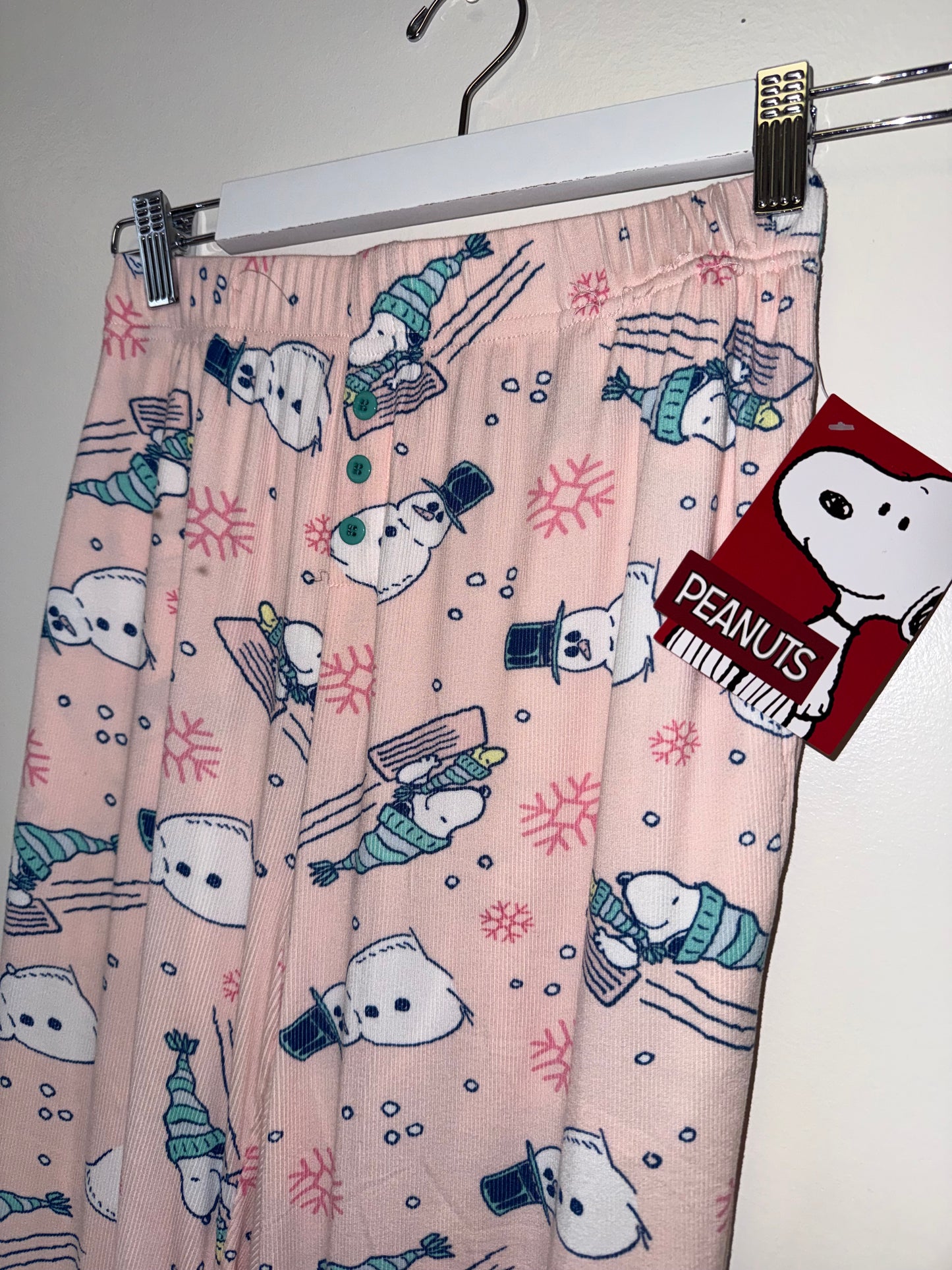 NWT Peanuts (Small) Brand New Pink Snowmen Christmas PJ Pants