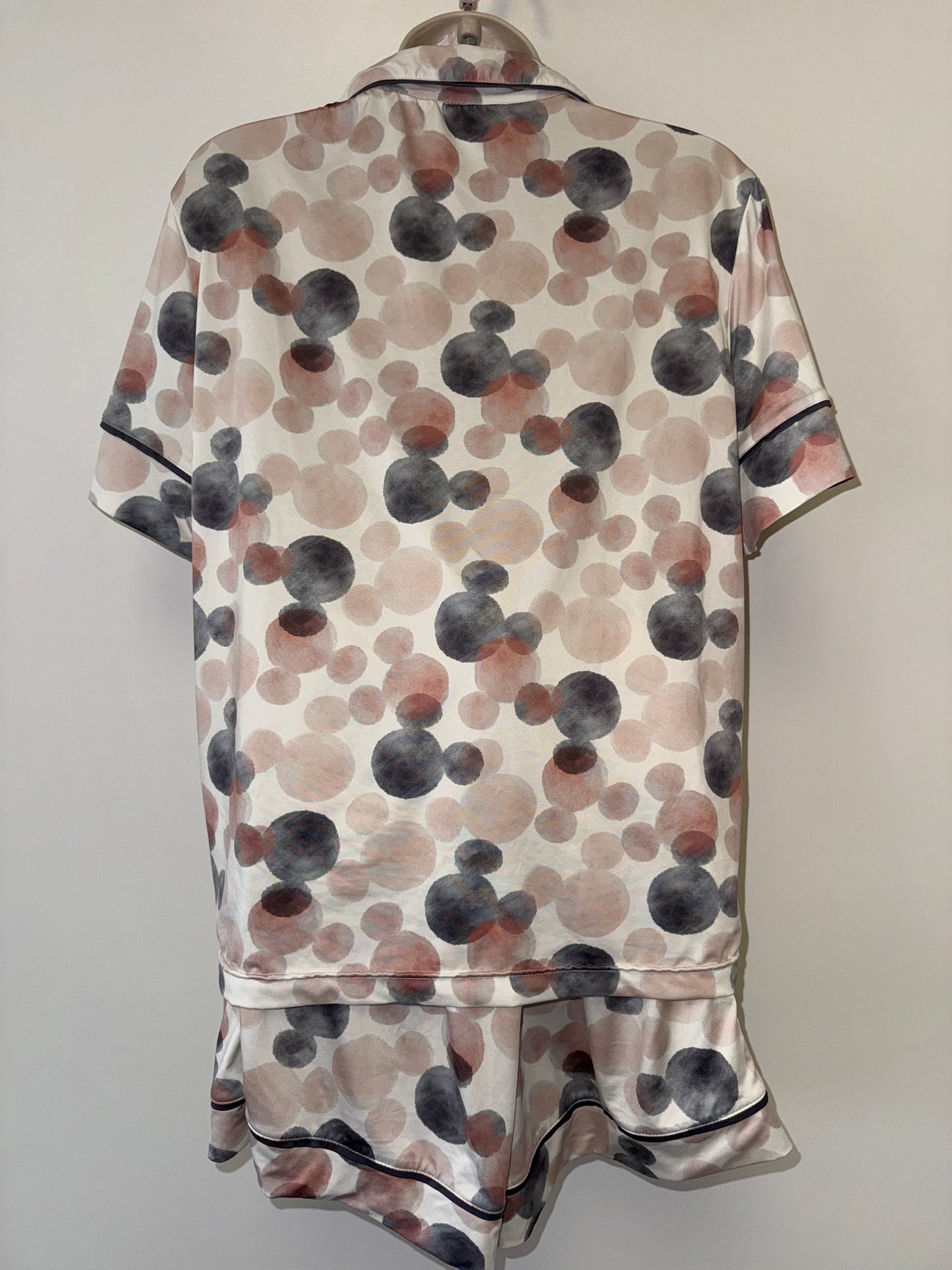 Disney (Large) Neutral Mickey Mouse Head Pattern Pj Shorts & Button Up Sleepwear