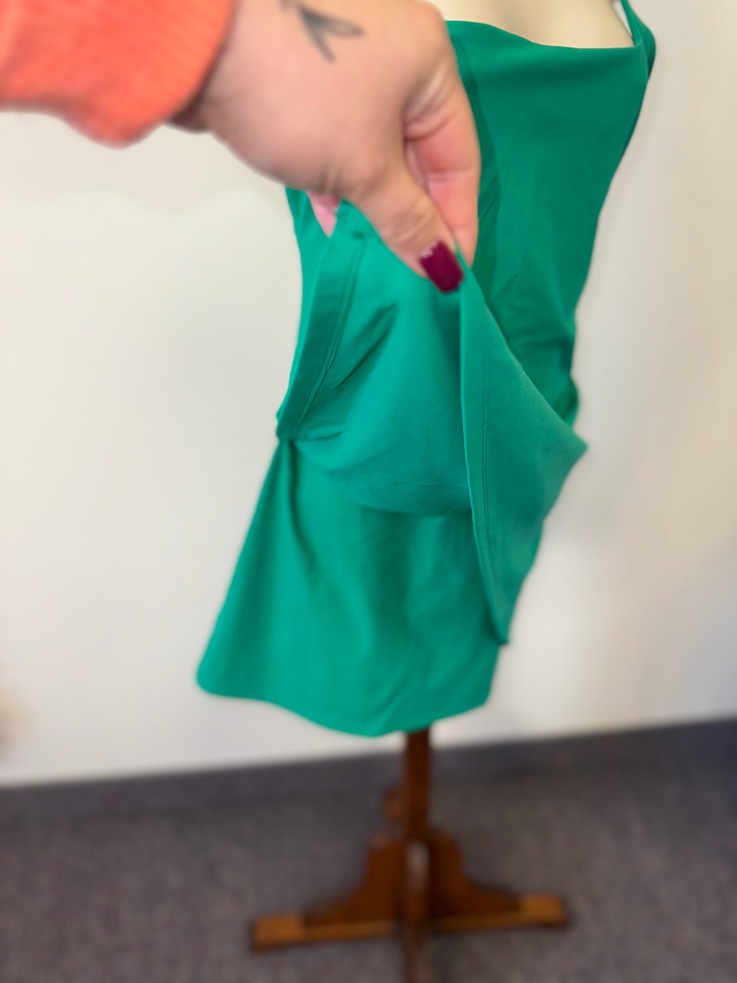 (Small) Green Sporty Smooth Soft Dress with Built in Spandex