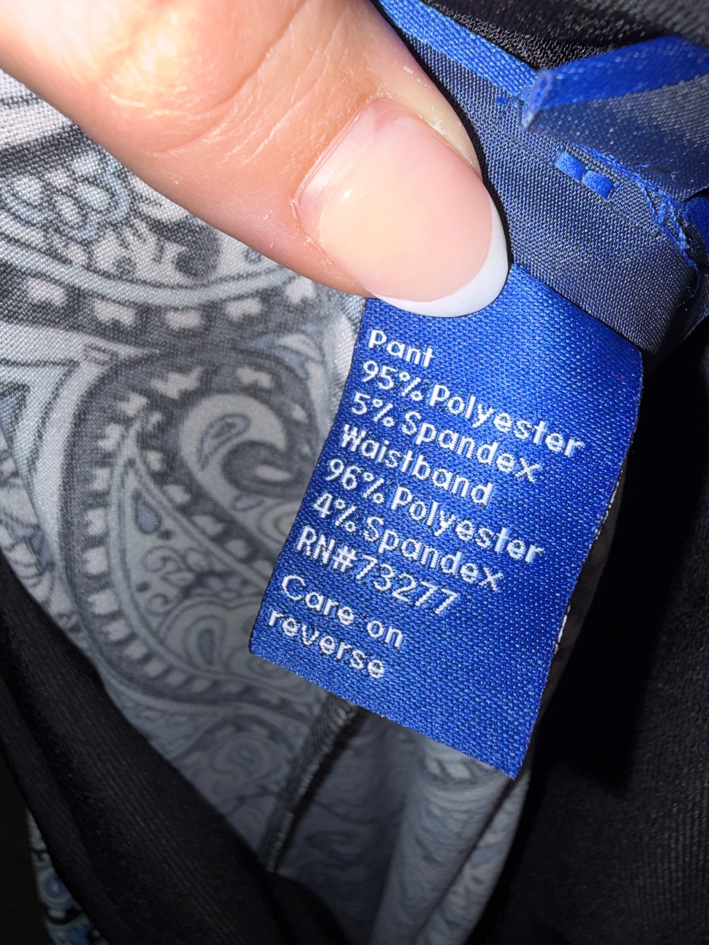 NWT Apt. 9 (Large) Brand New Black/Blue Floral Pattern Wide Leg Dress Pants