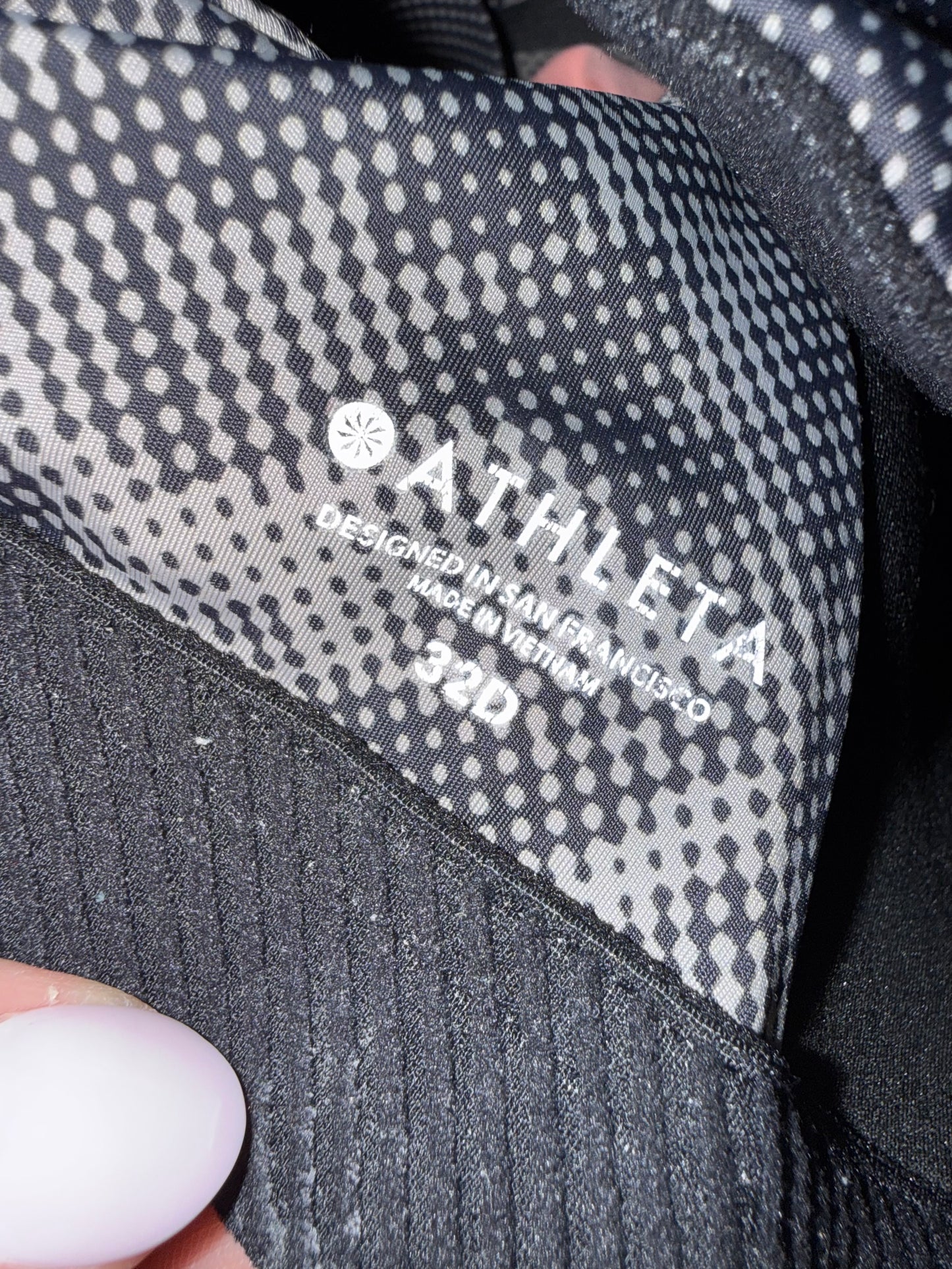 Athleta (32D) Black and Grey Padded Sports Bra