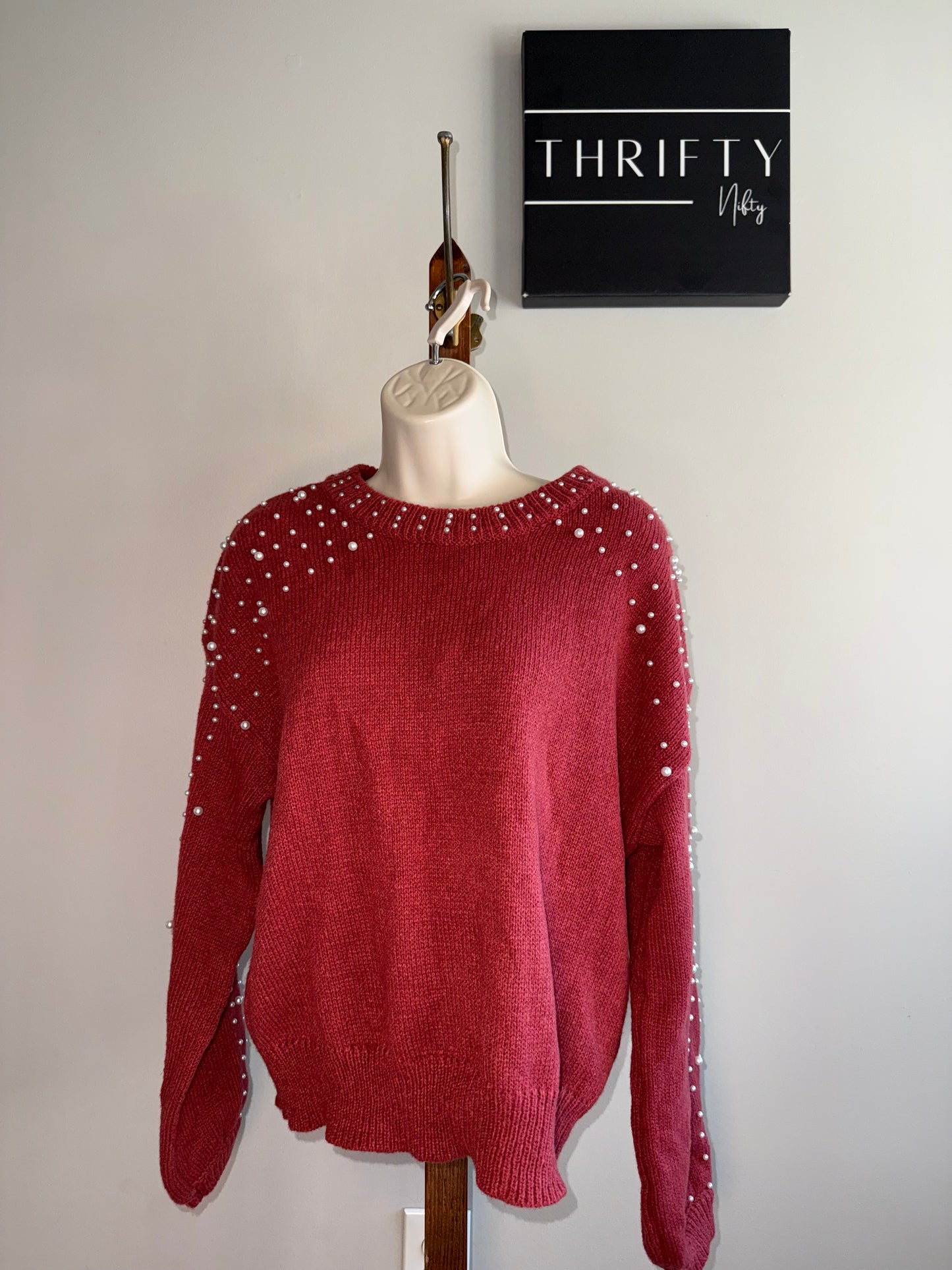 Staccato (Small/Medium) Burnt Orange Sweater with Pearl Sleeves