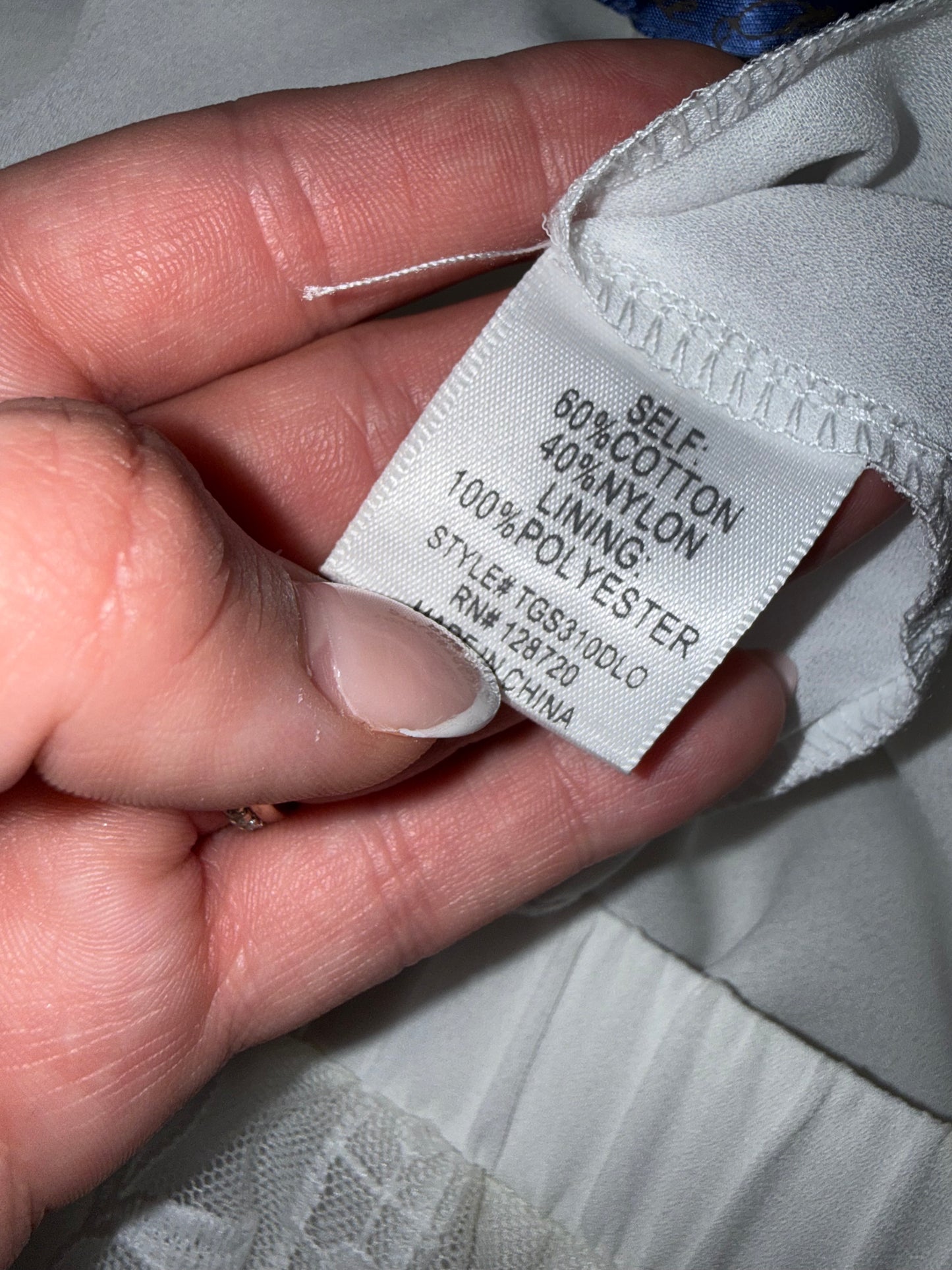 Blue Rain (Small) Off White Lace/Sheer Skirt